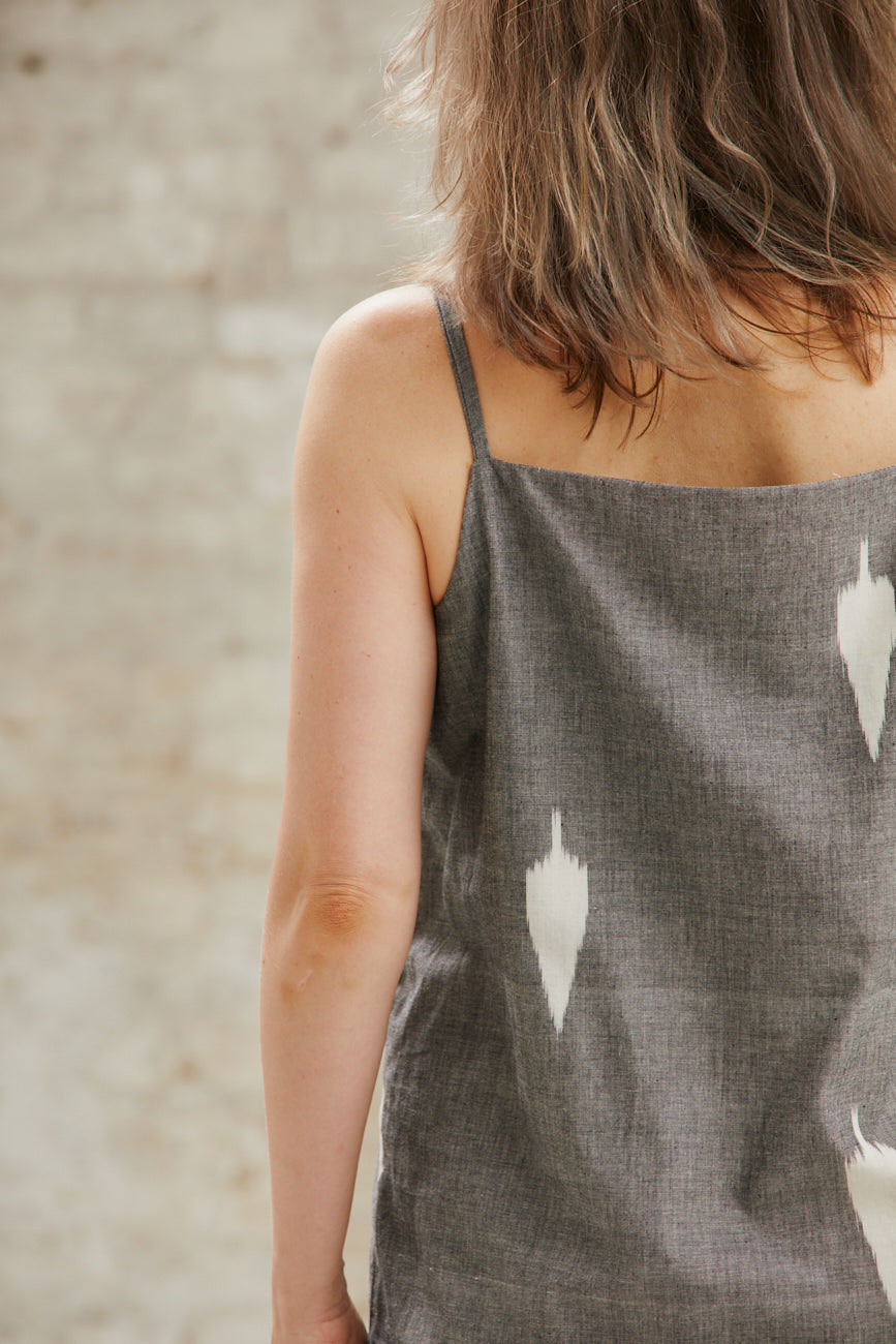 Organic Cotton Dress Renu Ikat Grey