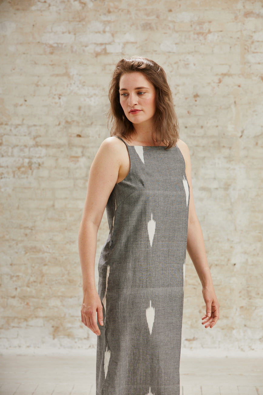 Organic Cotton Dress Renu Ikat Grey