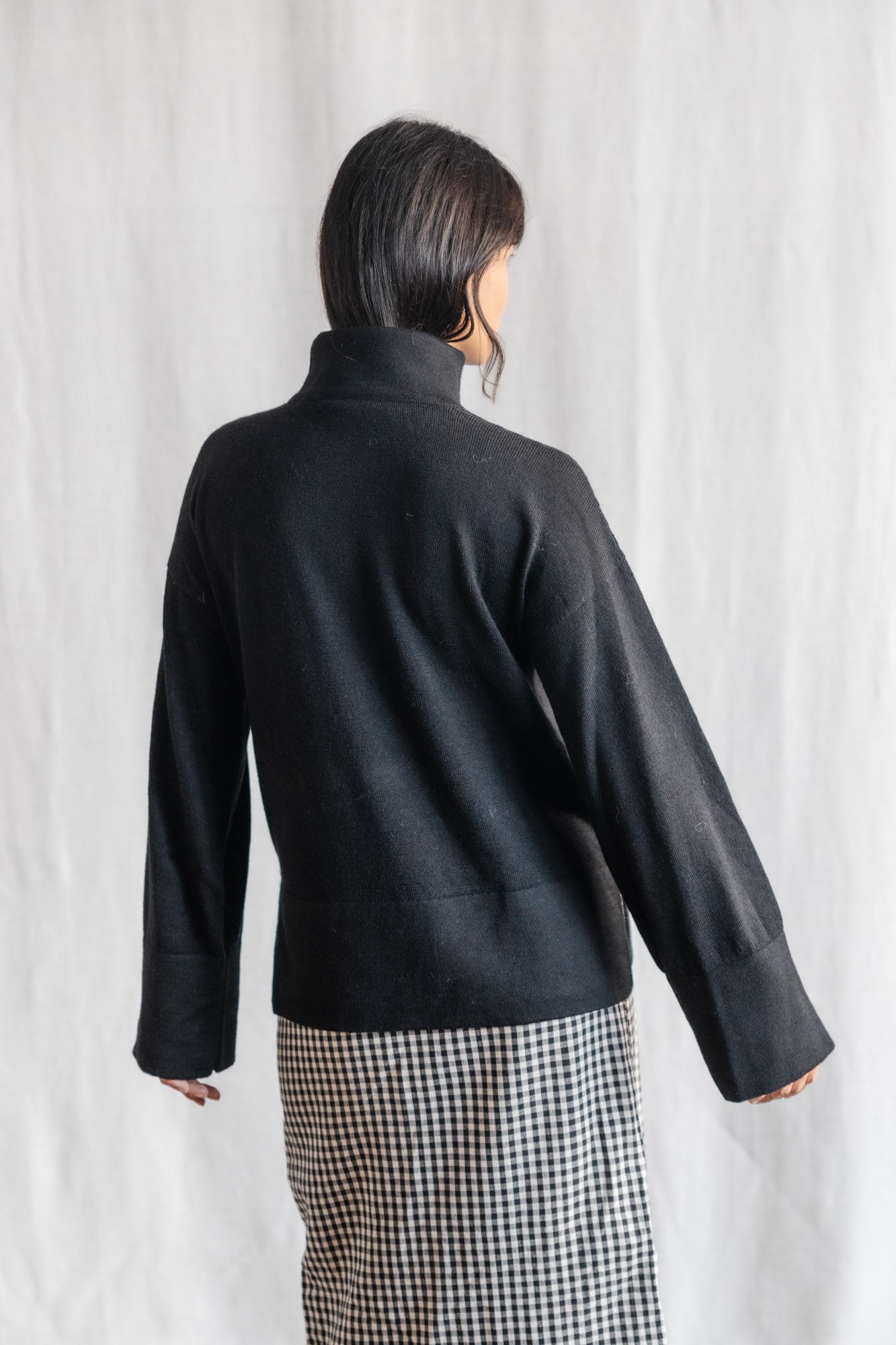 Baby Alpaca Turtleneck Knitted Sweater Atico Black