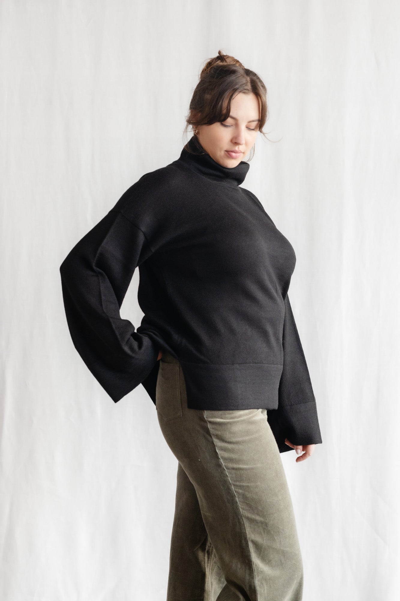 Baby Alpaca Turtleneck Knitted Sweater Atico Black