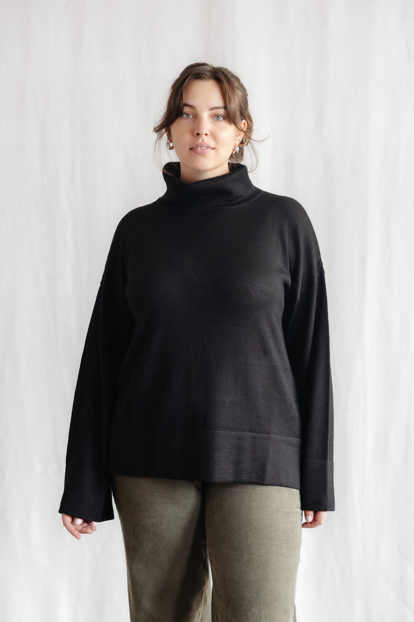 Baby Alpaca Turtleneck Knitted Sweater Atico Black