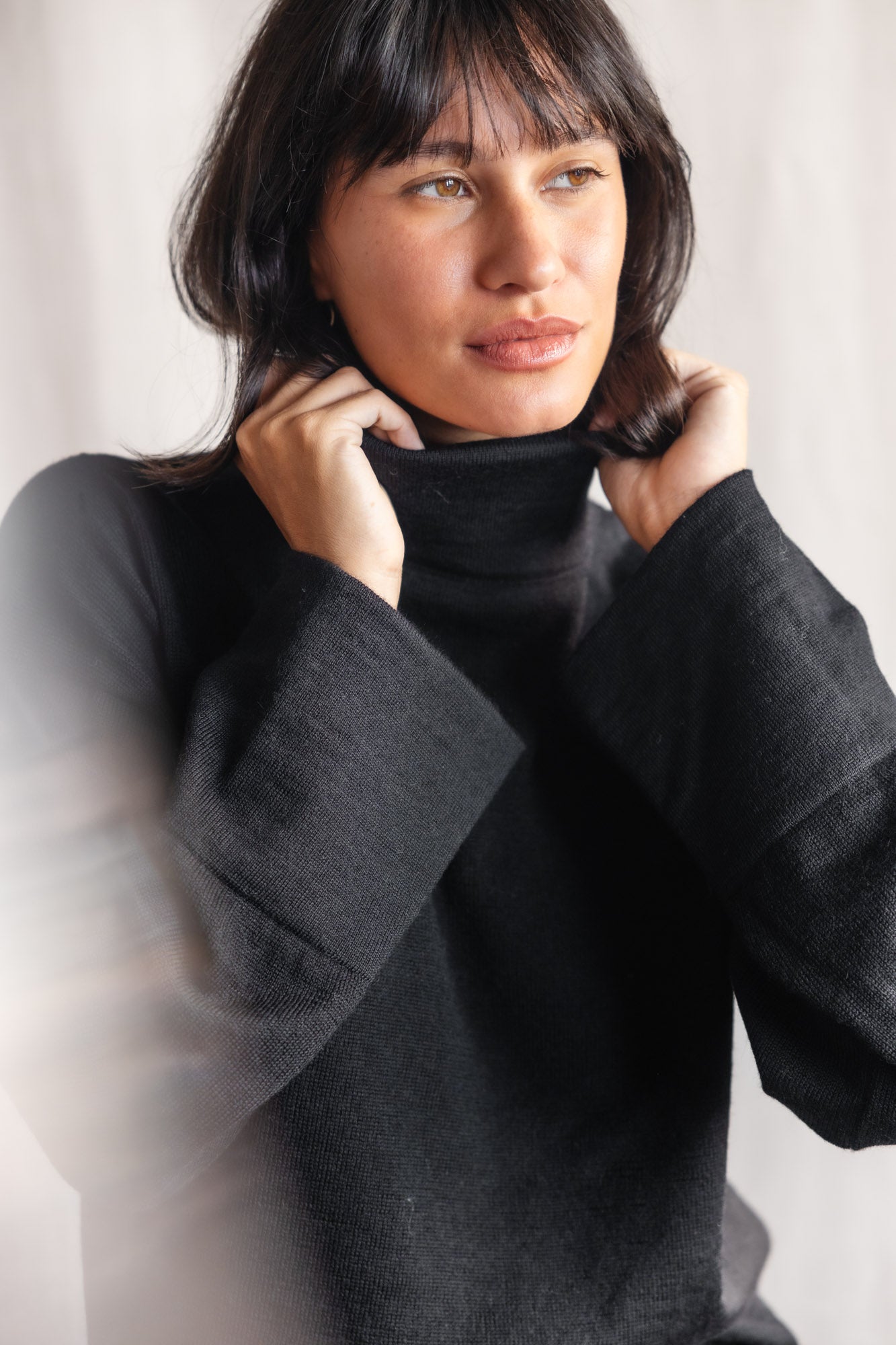 Baby Alpaca Turtleneck Knitted Sweater Atico Black