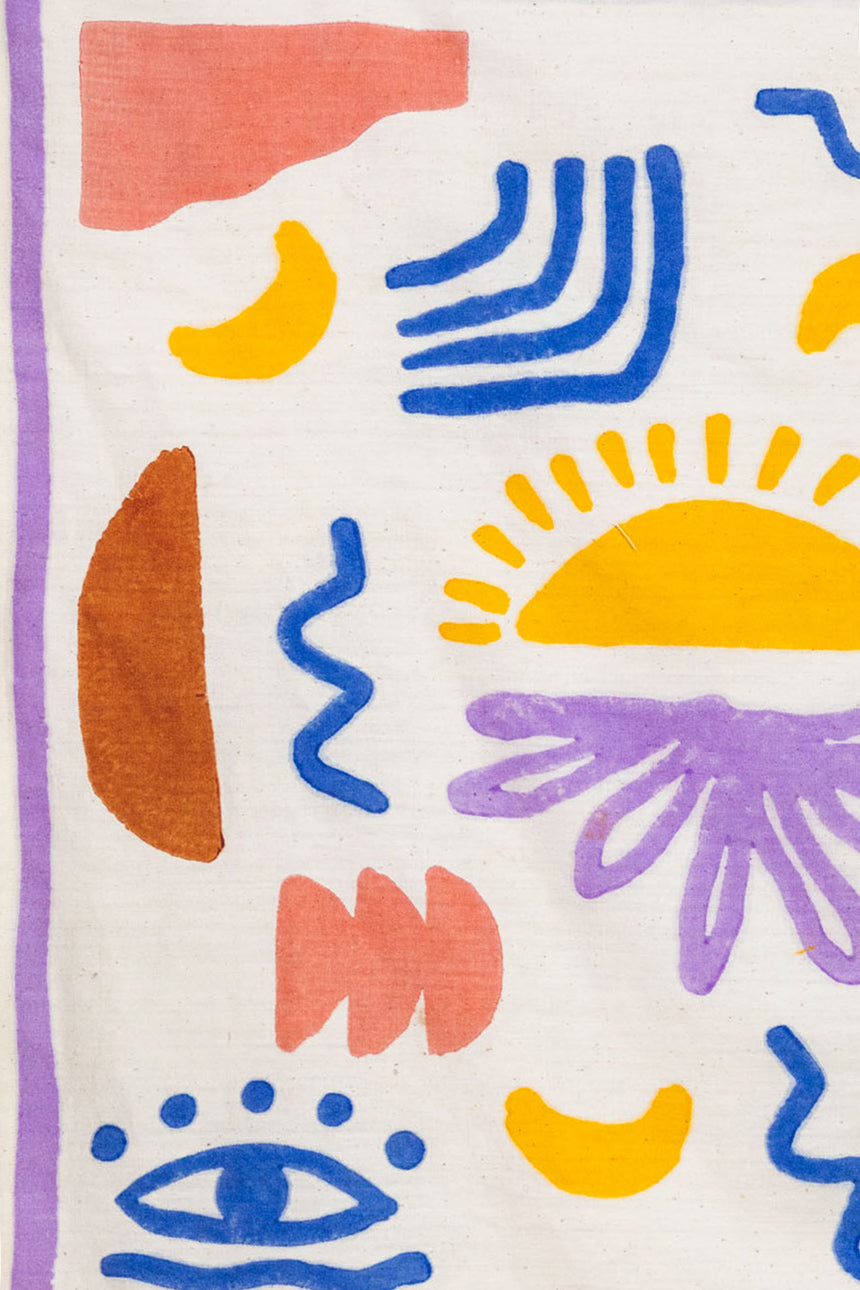 Organic Cotton Wall Hanging Aankh Block Print Colorful