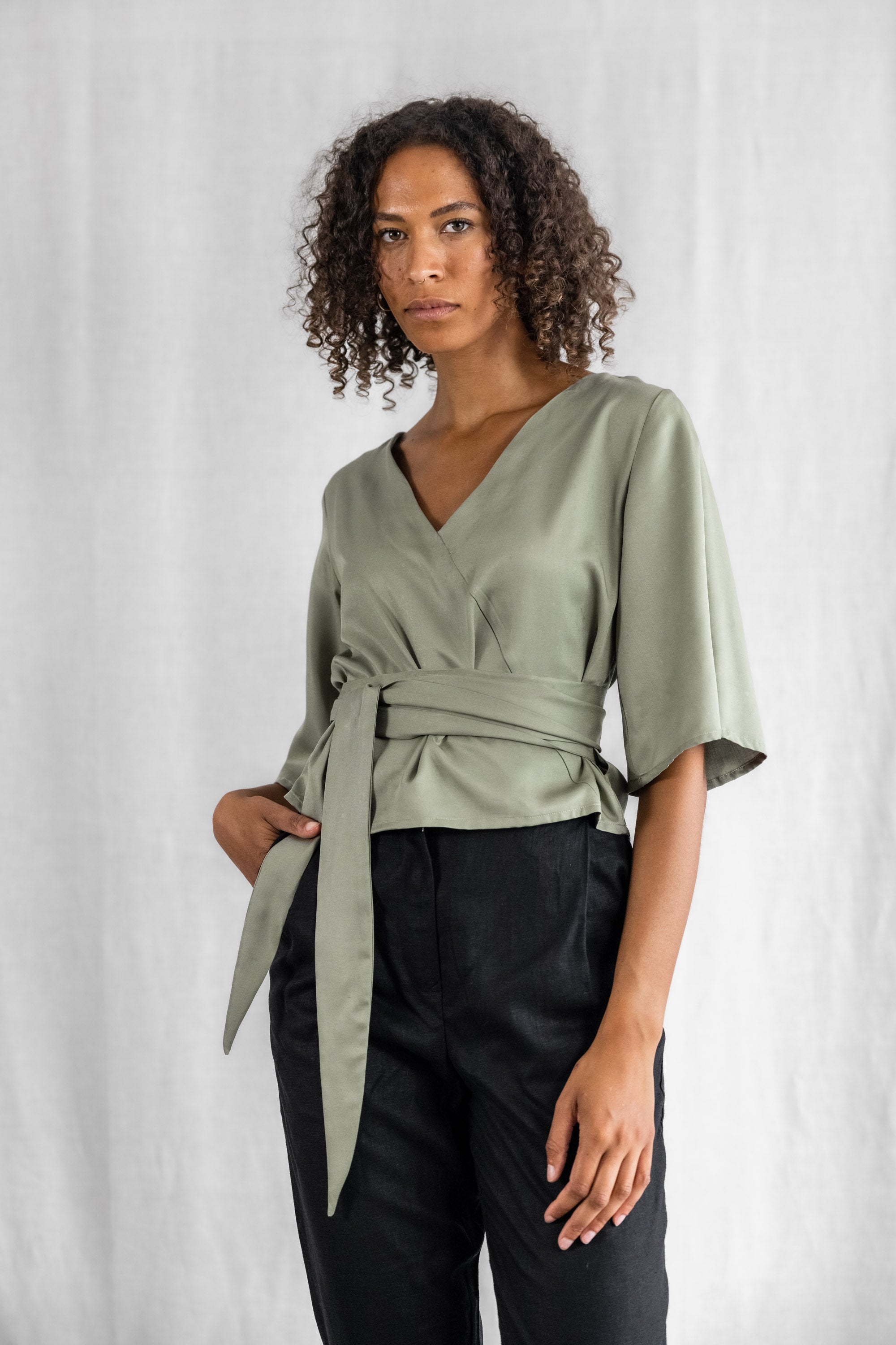 Modal blouse Vasanta Matcha