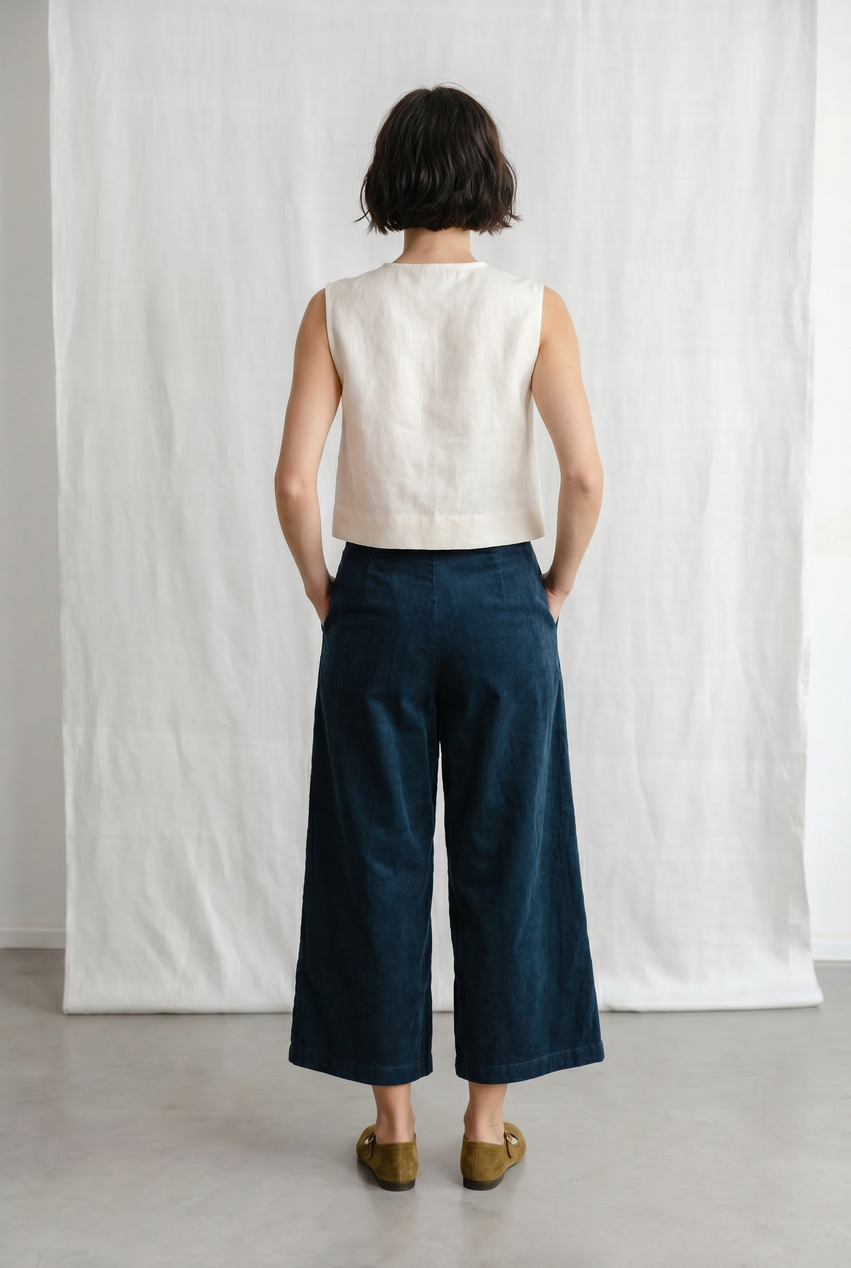 Bio-Baumwollcord Culotte Awasi Nachtblau