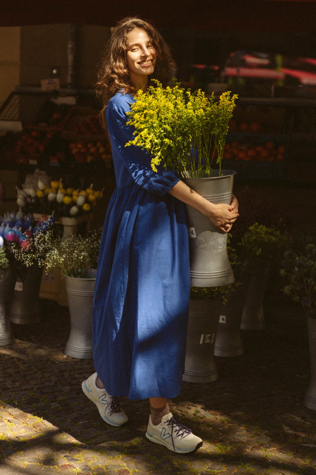 Bio-Baumwoll Kleid Paudali Kobaltblau