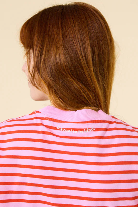 Popeia Bio-Baumwoll T-Shirt Streifen Pink/ Rot