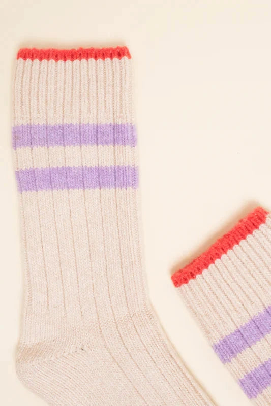Popeia Wool Socks Ecru