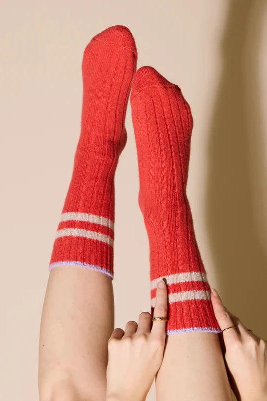 Popeia Wool Socks Red