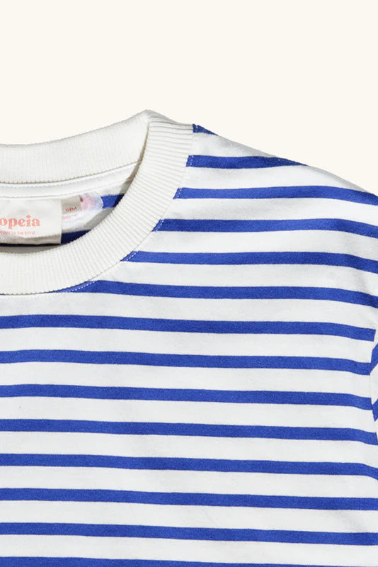 Popeia organic cotton T-shirt stripes blue/white