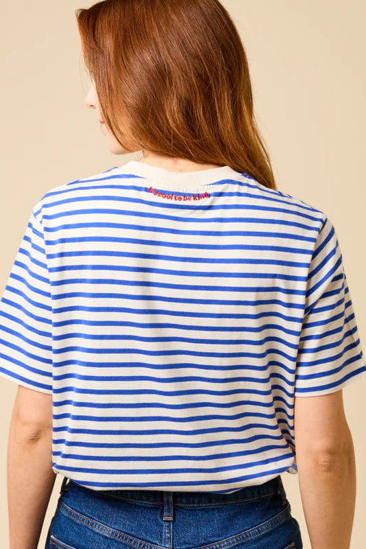 Popeia organic cotton T-shirt stripes blue/white