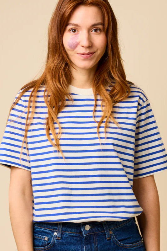 Popeia organic cotton T-shirt stripes blue/white