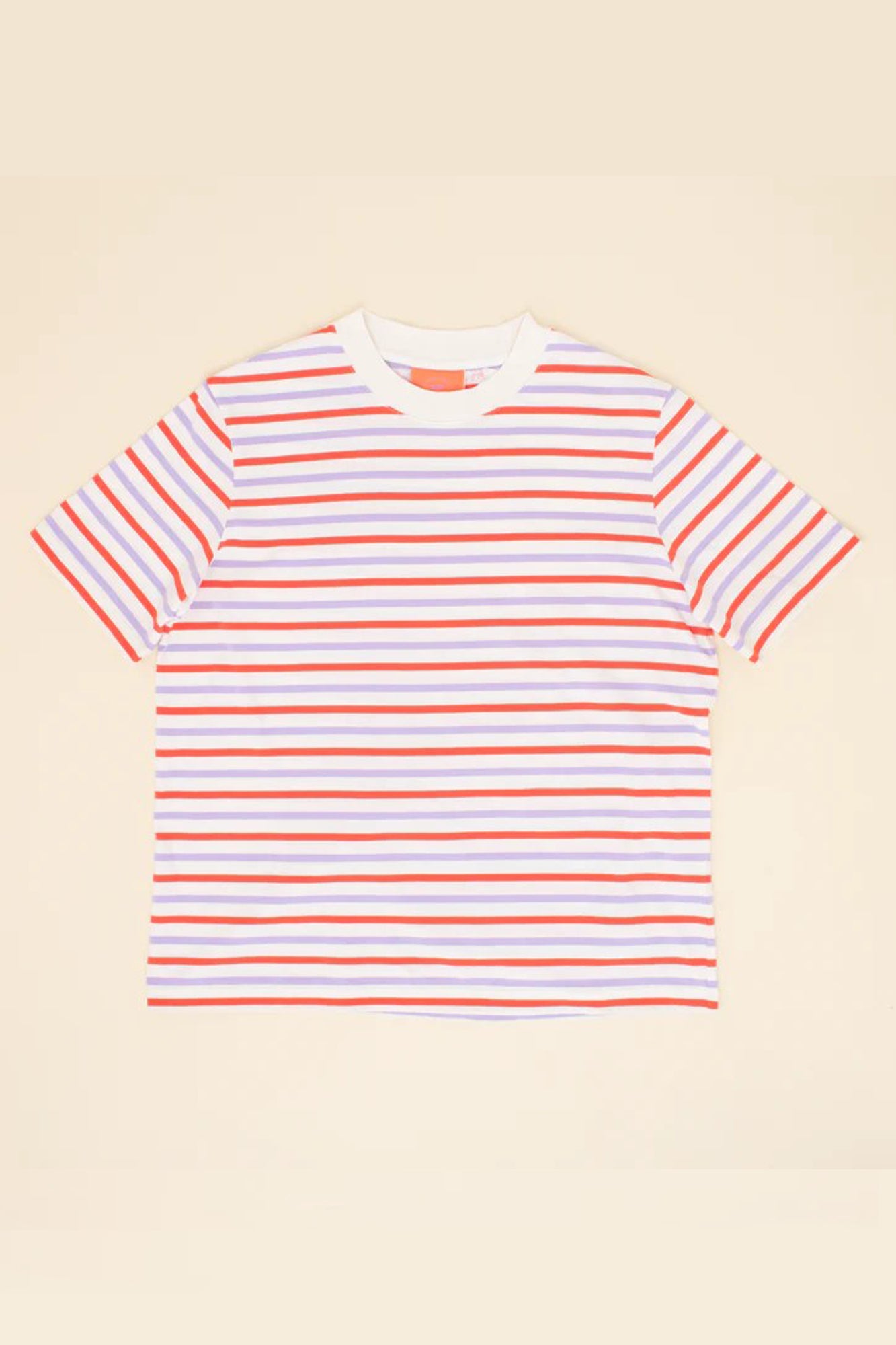 Popeia Bio-Baumwoll T-Shirt Streifen Rot/ Lila/ Weiß