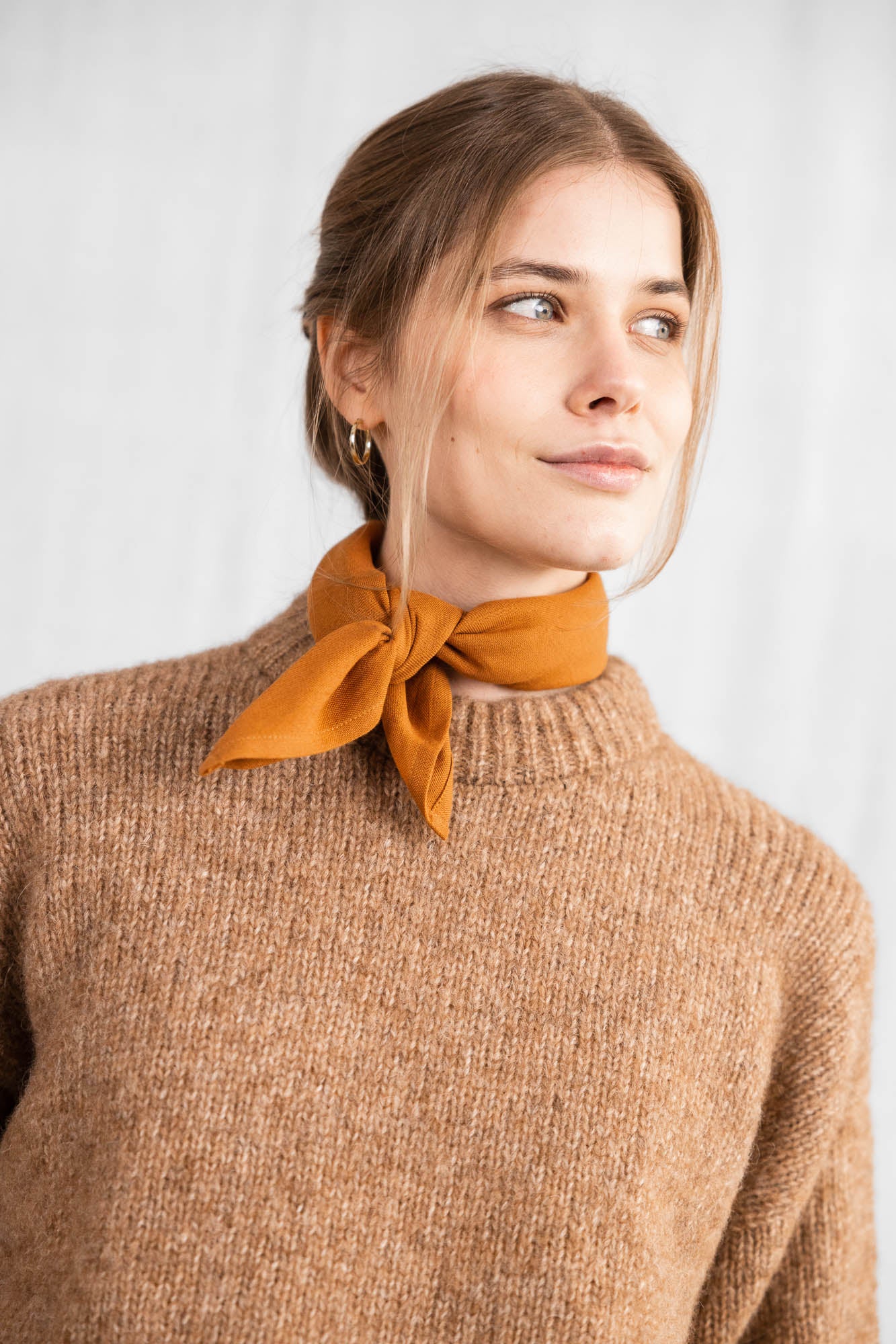 Baumwoll Bandana Dupatti Haselnuss