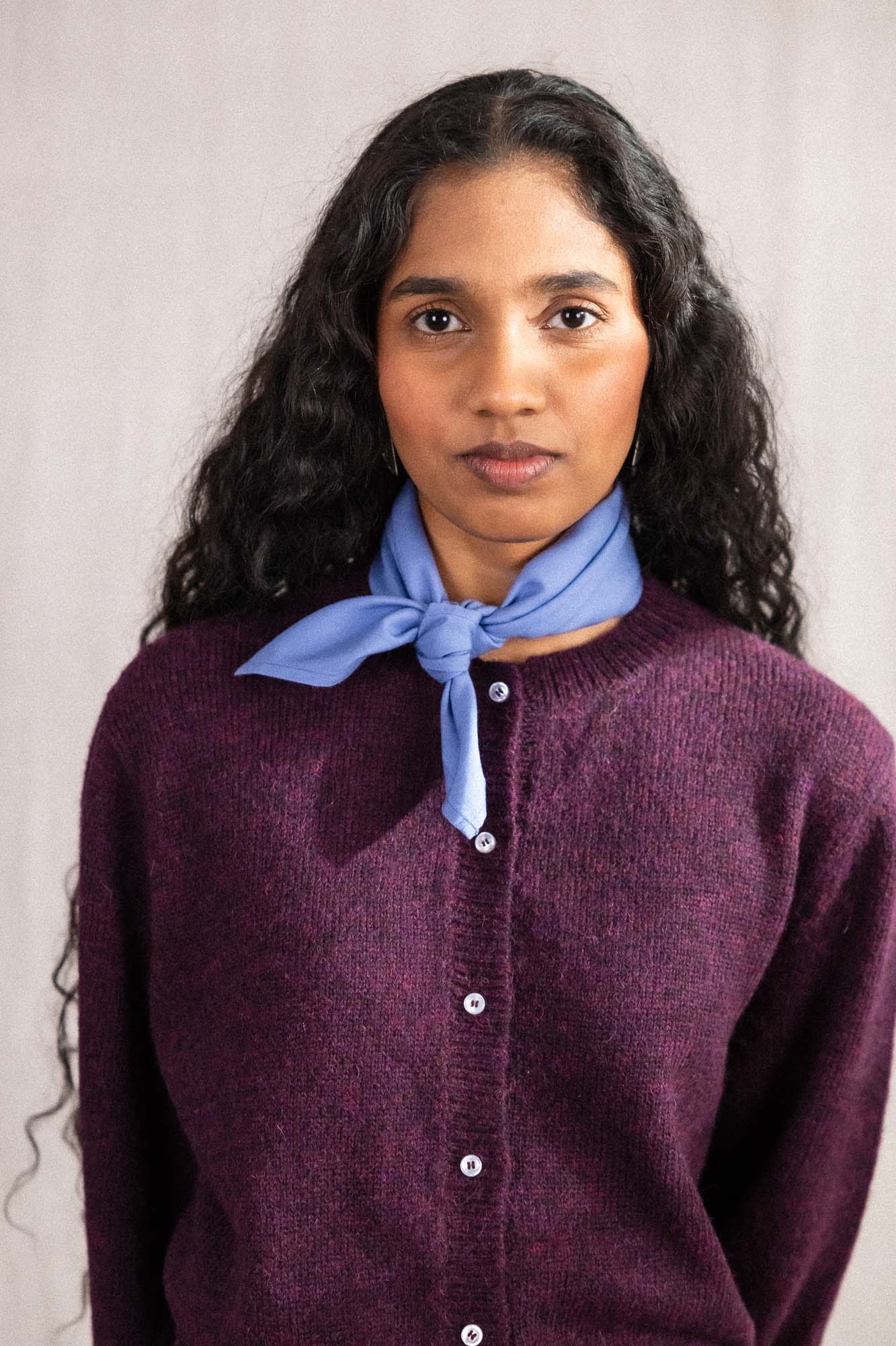 Viskose Bandana Dupatti Rauchblau