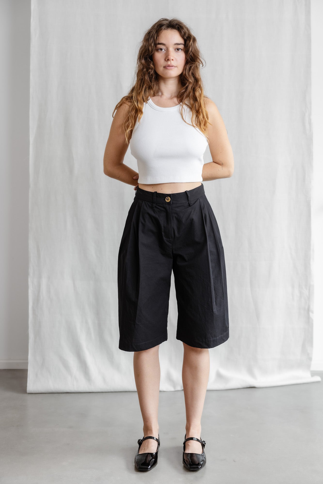 Bio-Baumwoll Bermudashorts Samud Schwarz