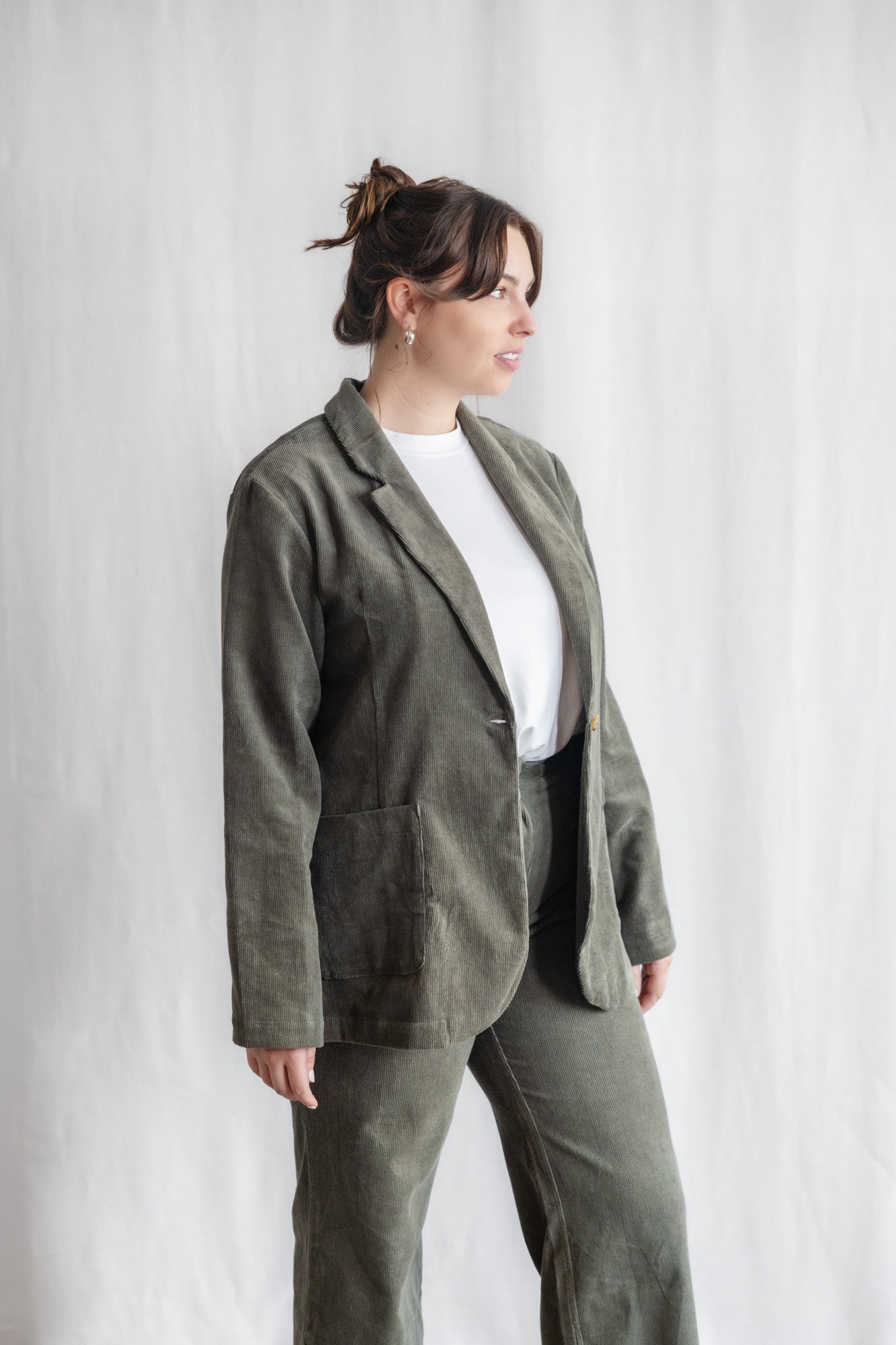 Bio-Baumwollcord Blazer Sharad Pistazie