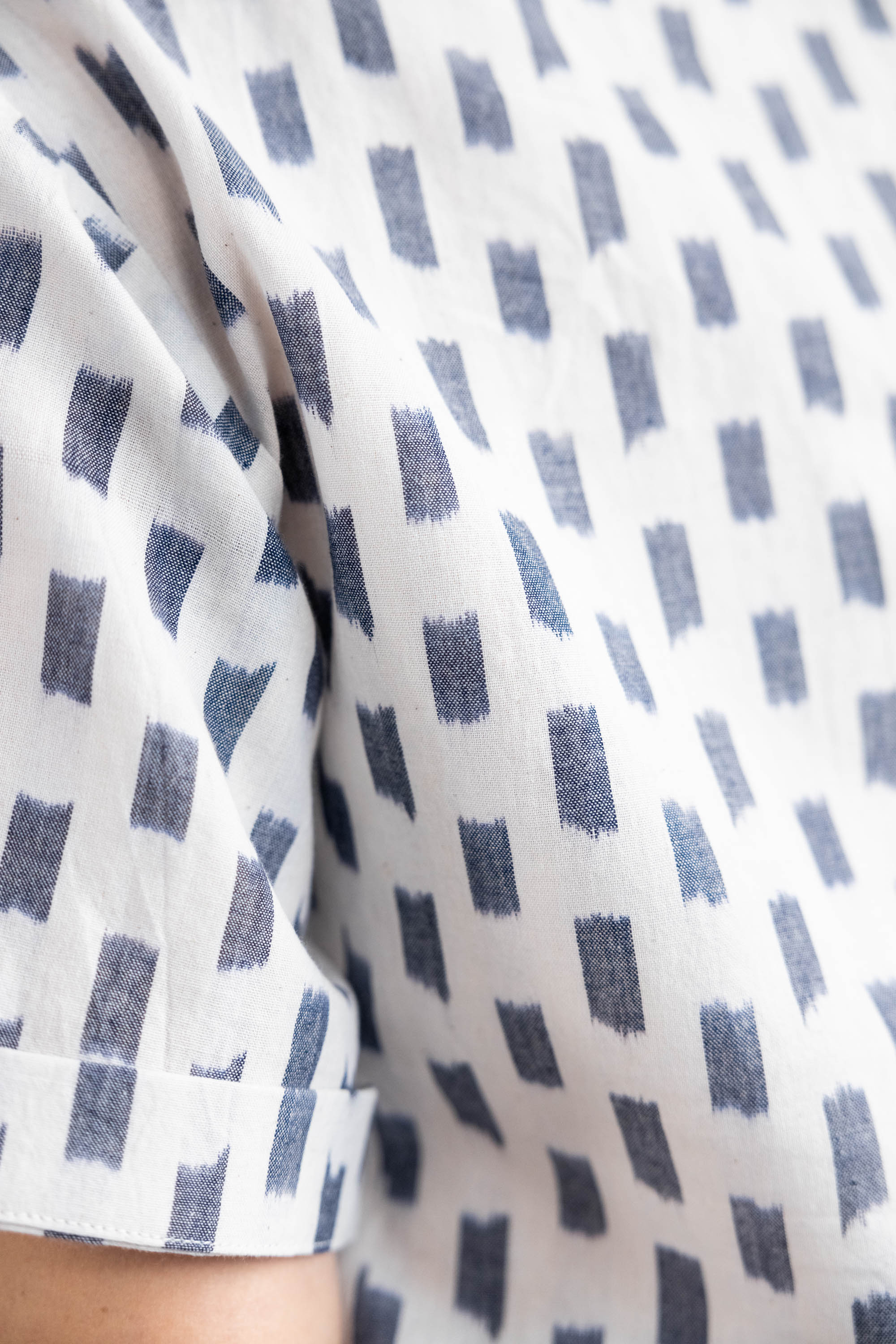 Organic Cotton Blouse Avani Ikat White