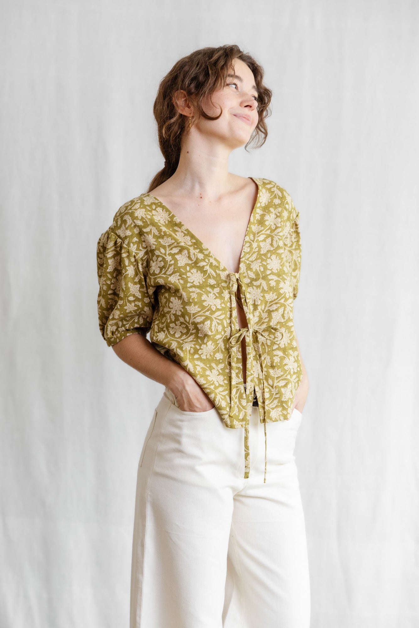 Bio-Baumwoll Bluse Kalira Blockprint