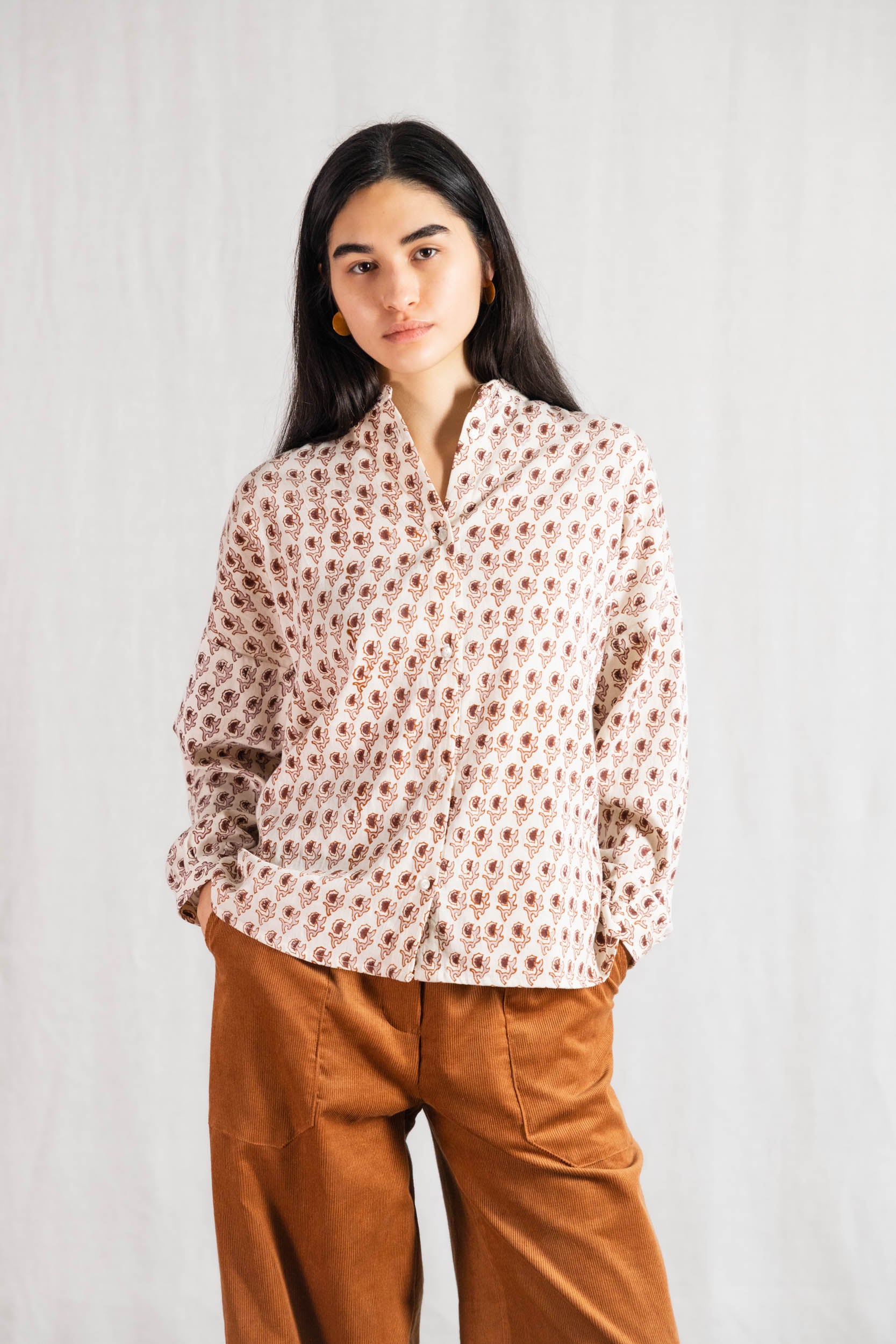 Bio-Baumwoll Bluse Hawali Blockprint