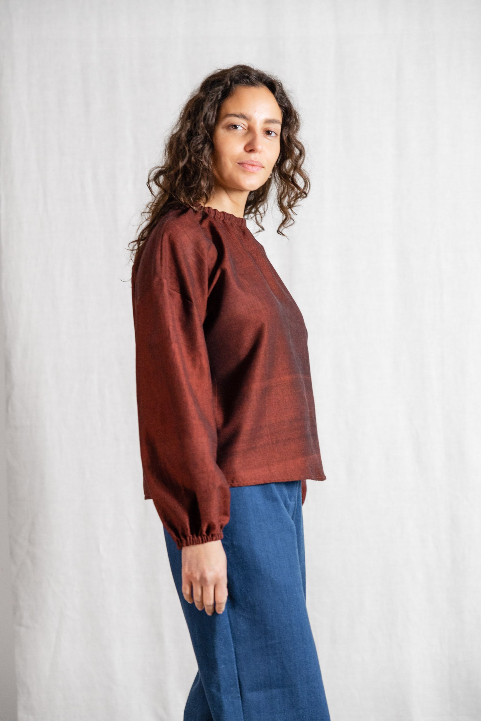 Bio-Baumwoll Bluse Chaand Rum-Rosine