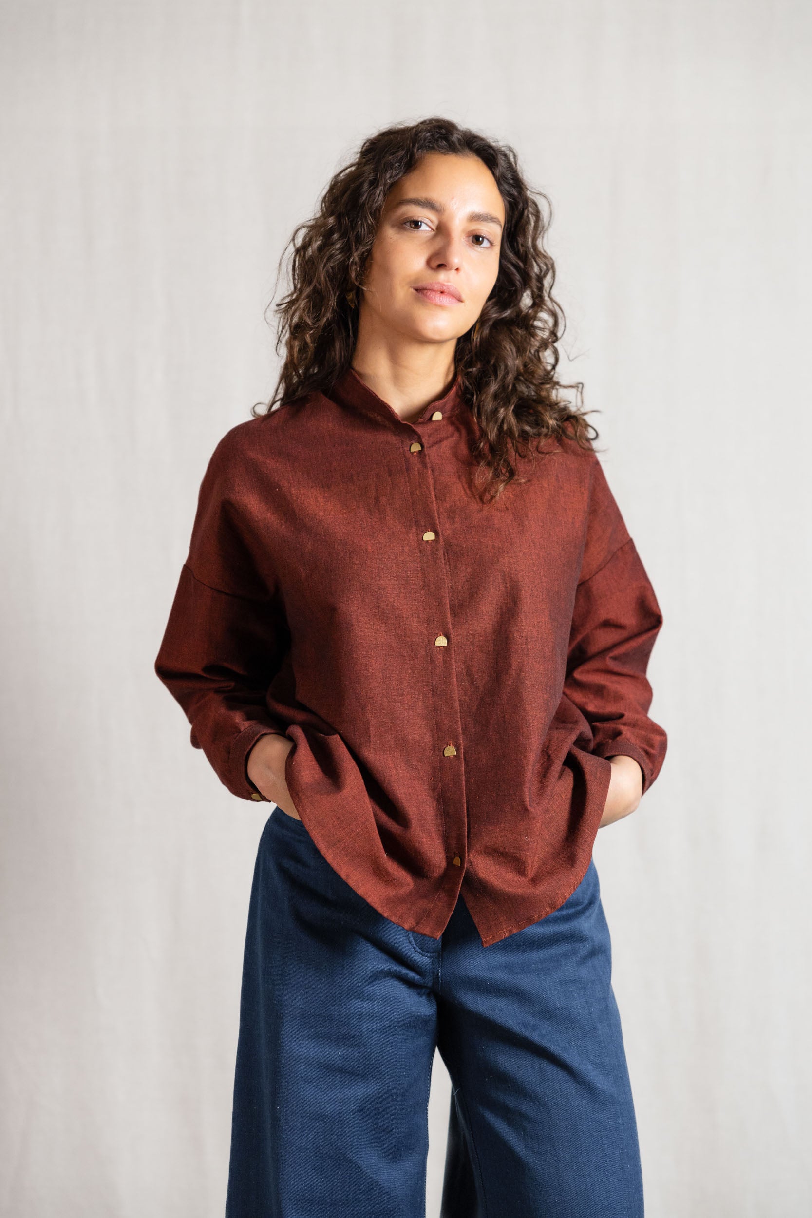 Bio-Baumwoll Bluse Hawali Rum-Rosine
