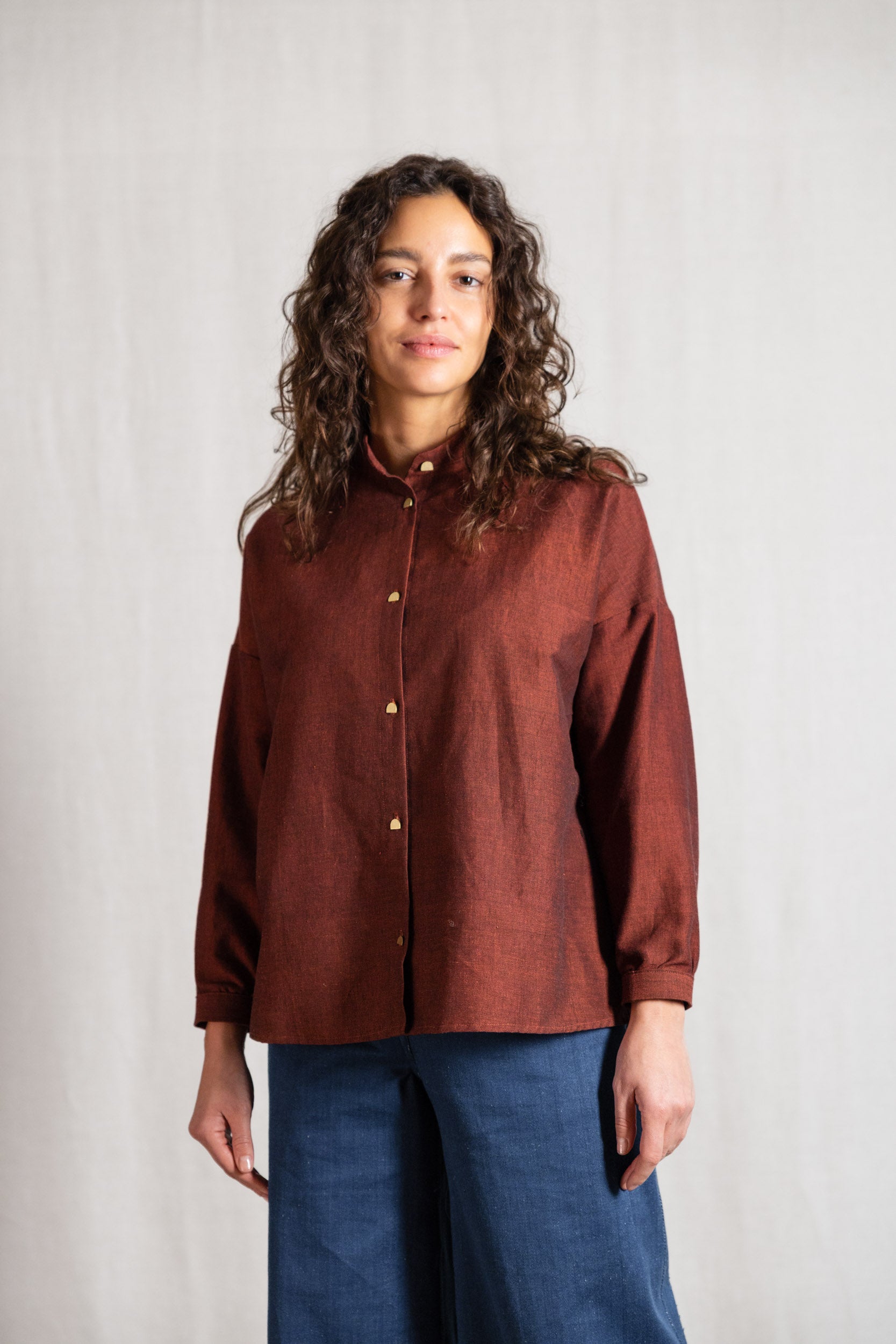 Bio-Baumwoll Bluse Hawali Rum-Rosine