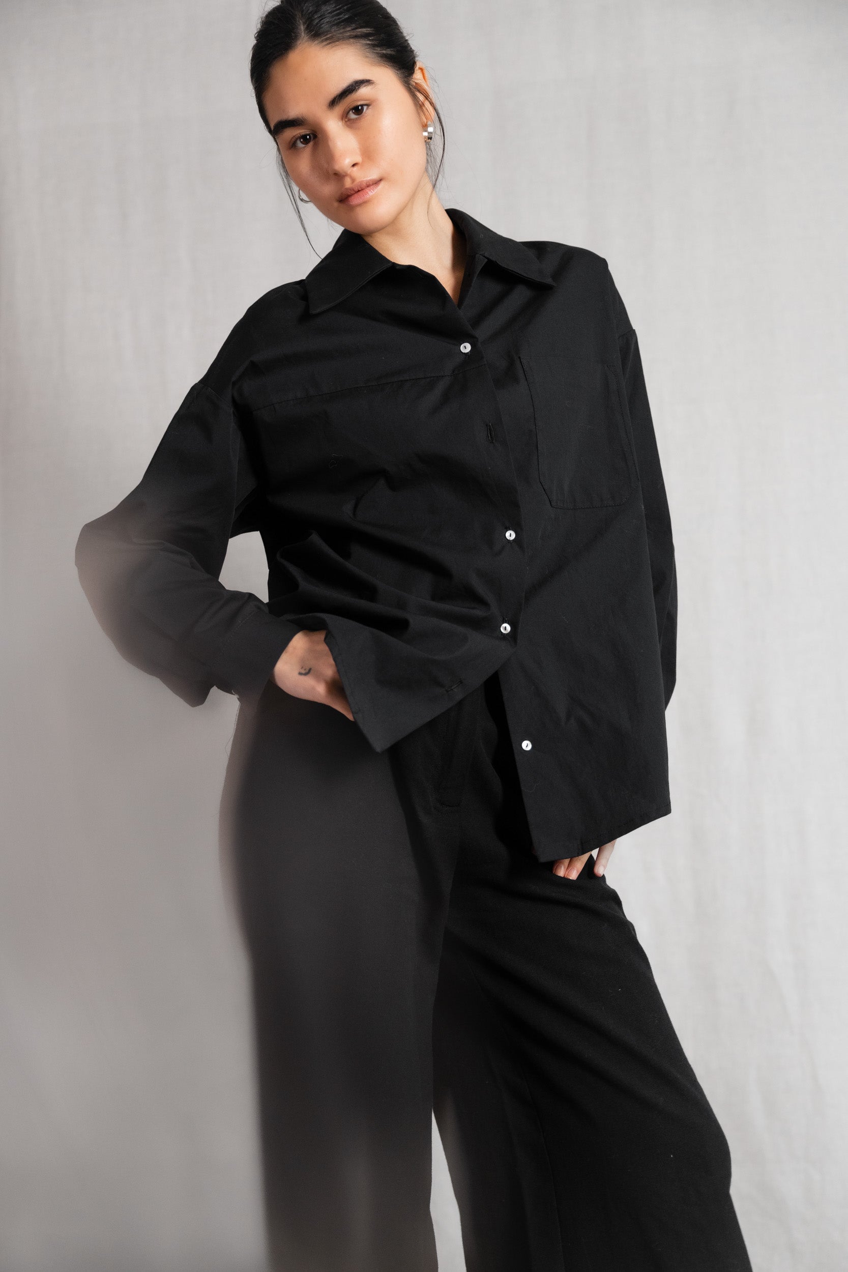Bio-Baumwoll Shirt Ashrit Schwarz