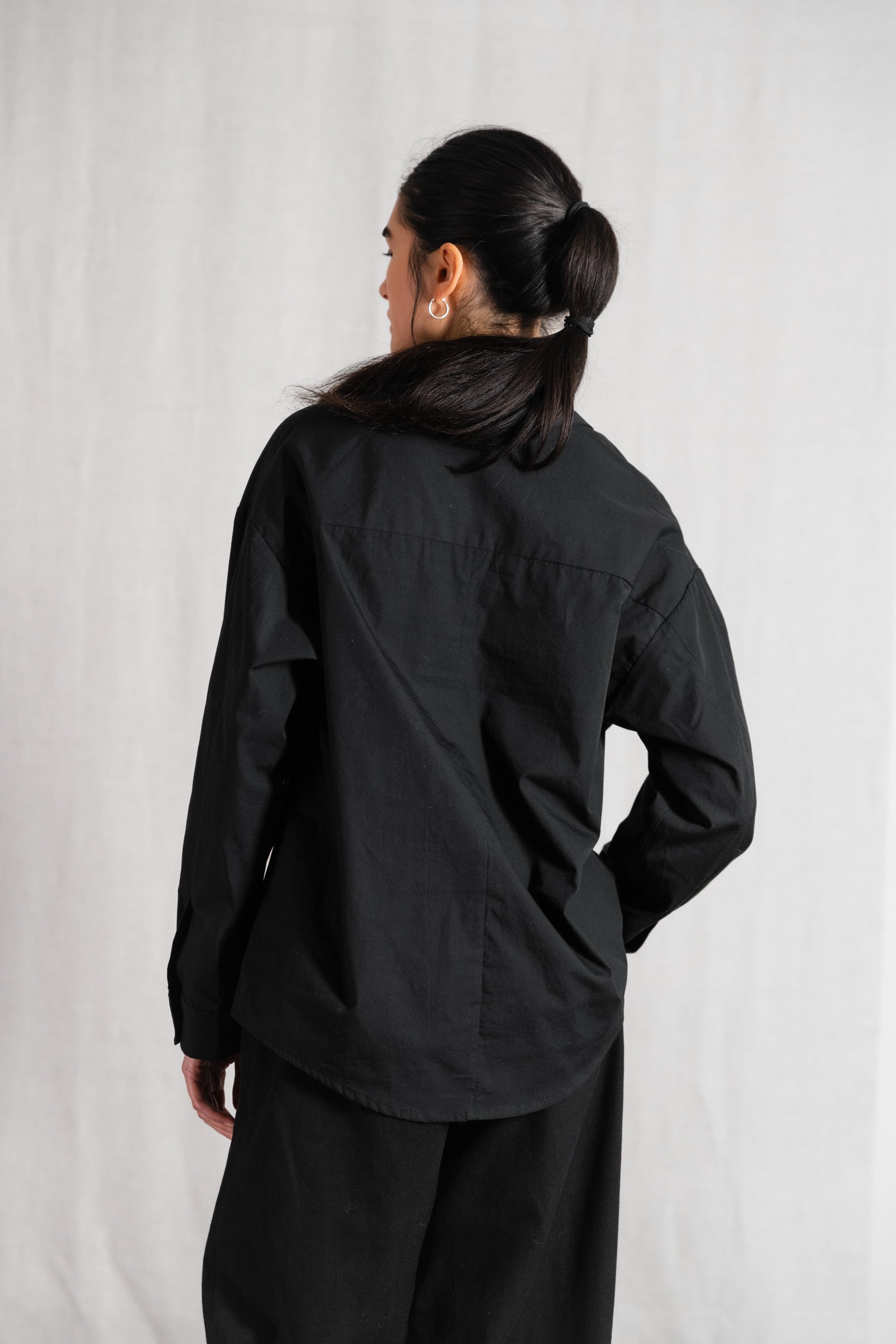 Bio-Baumwoll Shirt Ashrit Schwarz