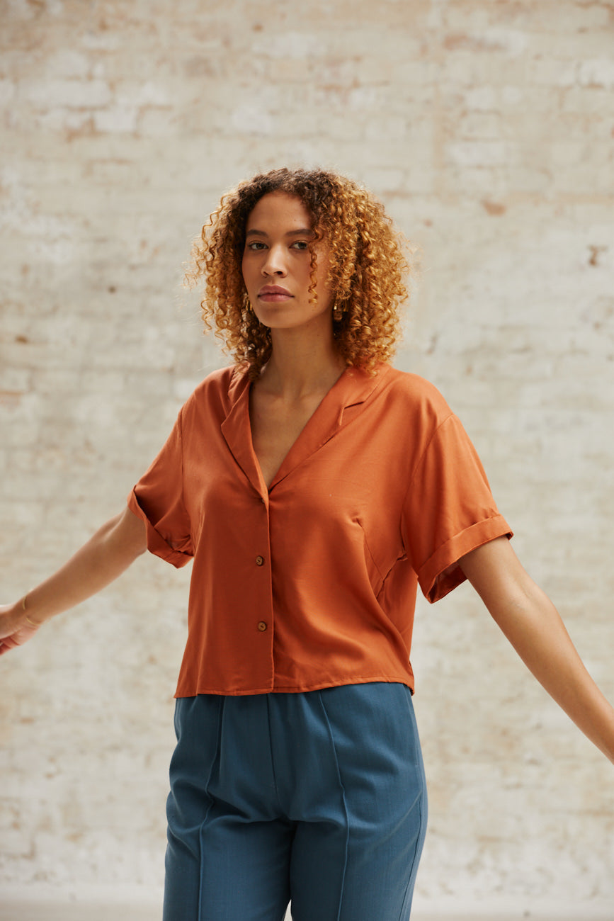Ecovero blouse Avani Rust