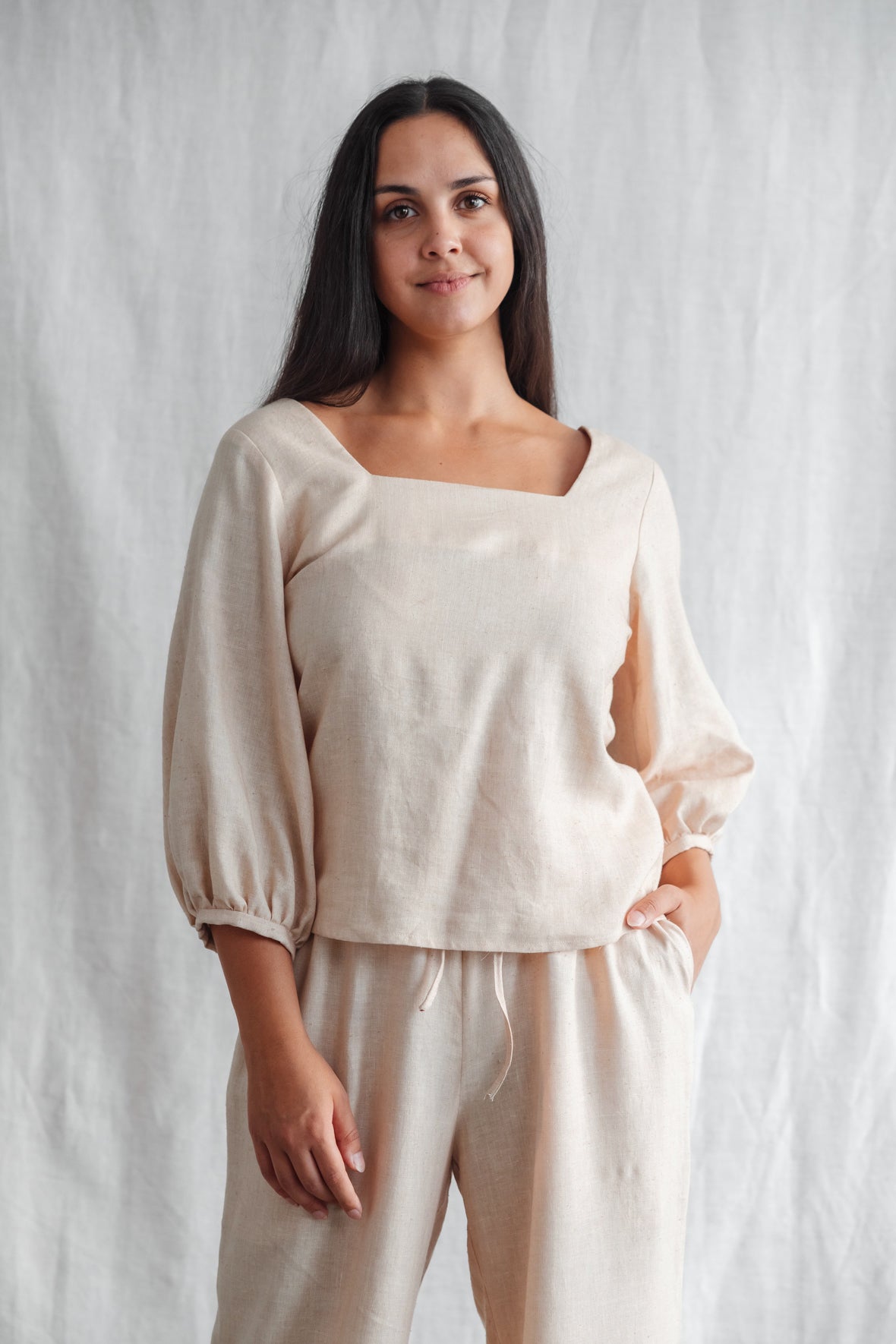 Hemp/Tencel Blouse Nalini Sand