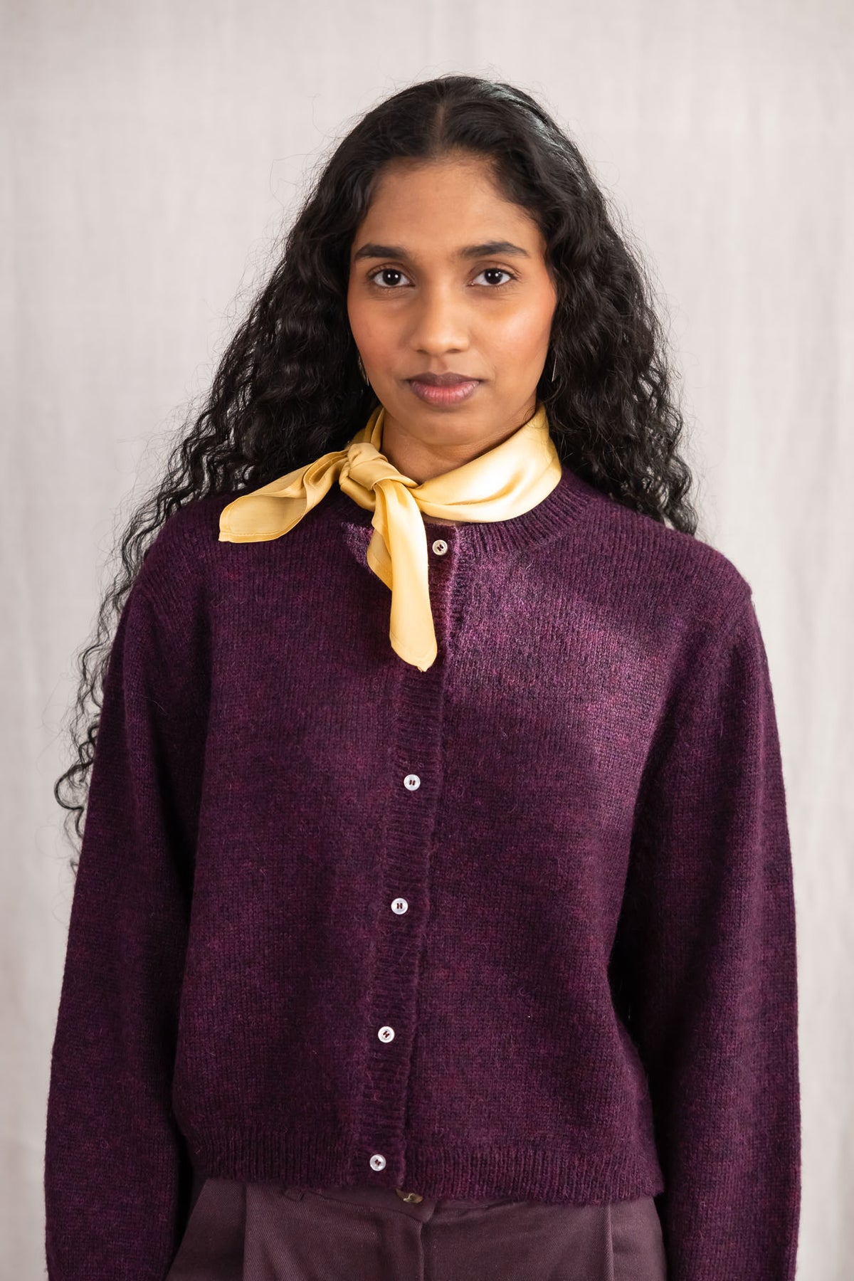 Baby-Alpaka Strickcardigan Sullana Brombeer