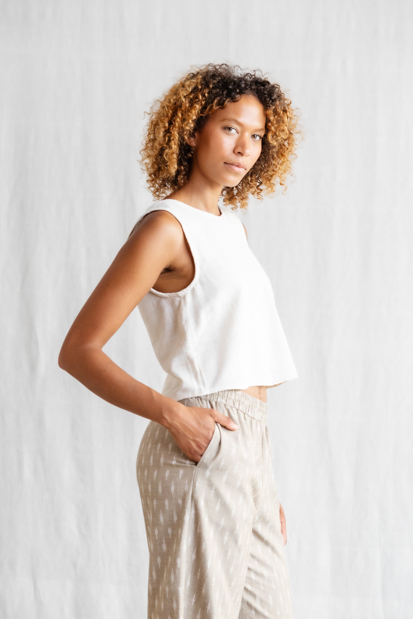 Peace-Silk Top Kiran Cremeweiß