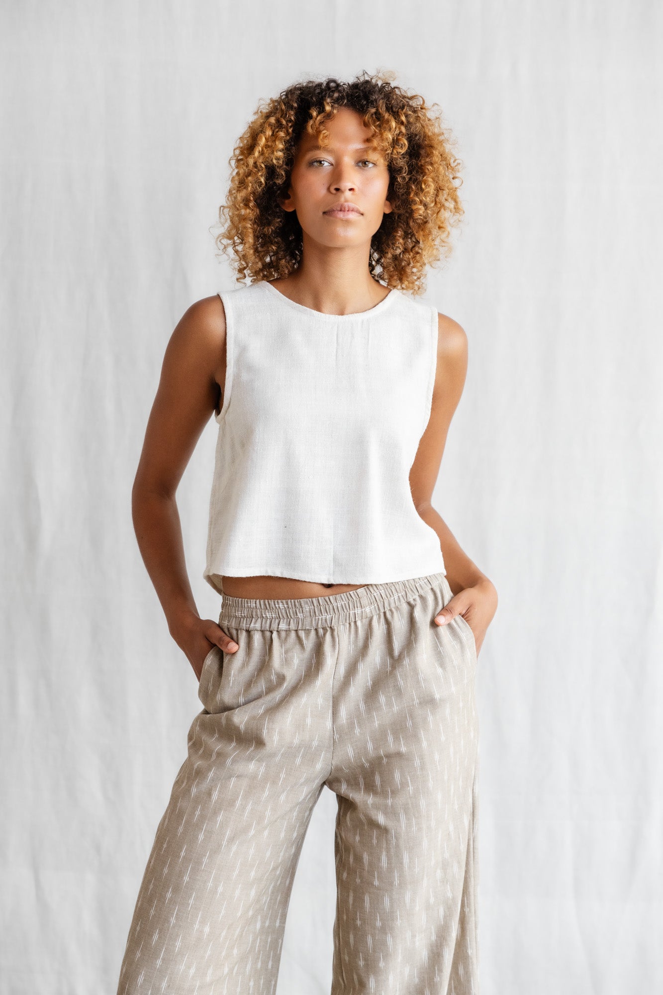 Peace-Silk Top Kiran Cremeweiß