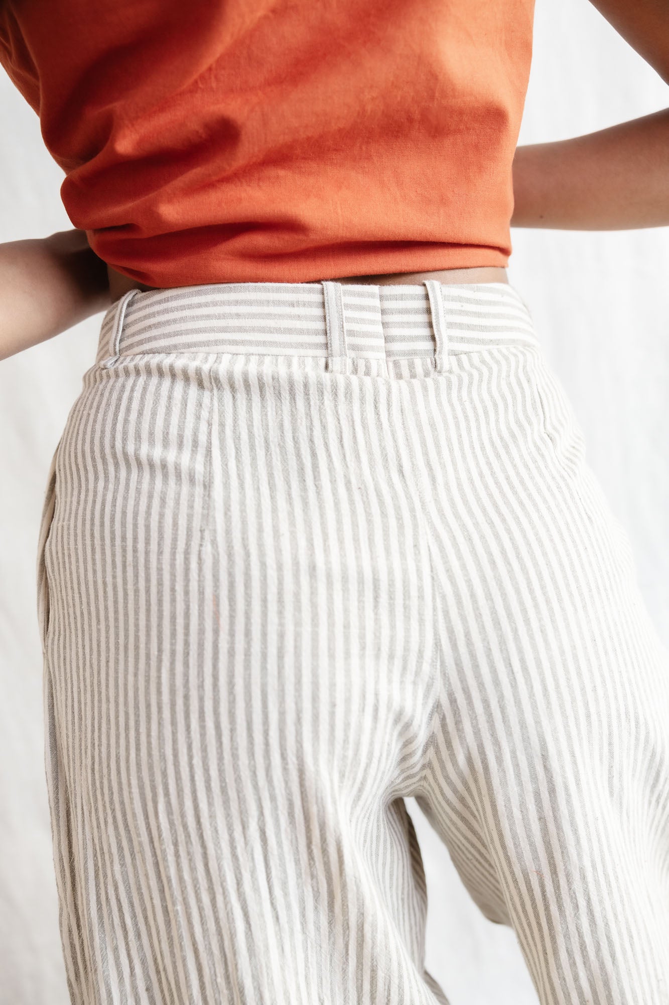 Baumwoll Culotte Awasi Grau-Weiß