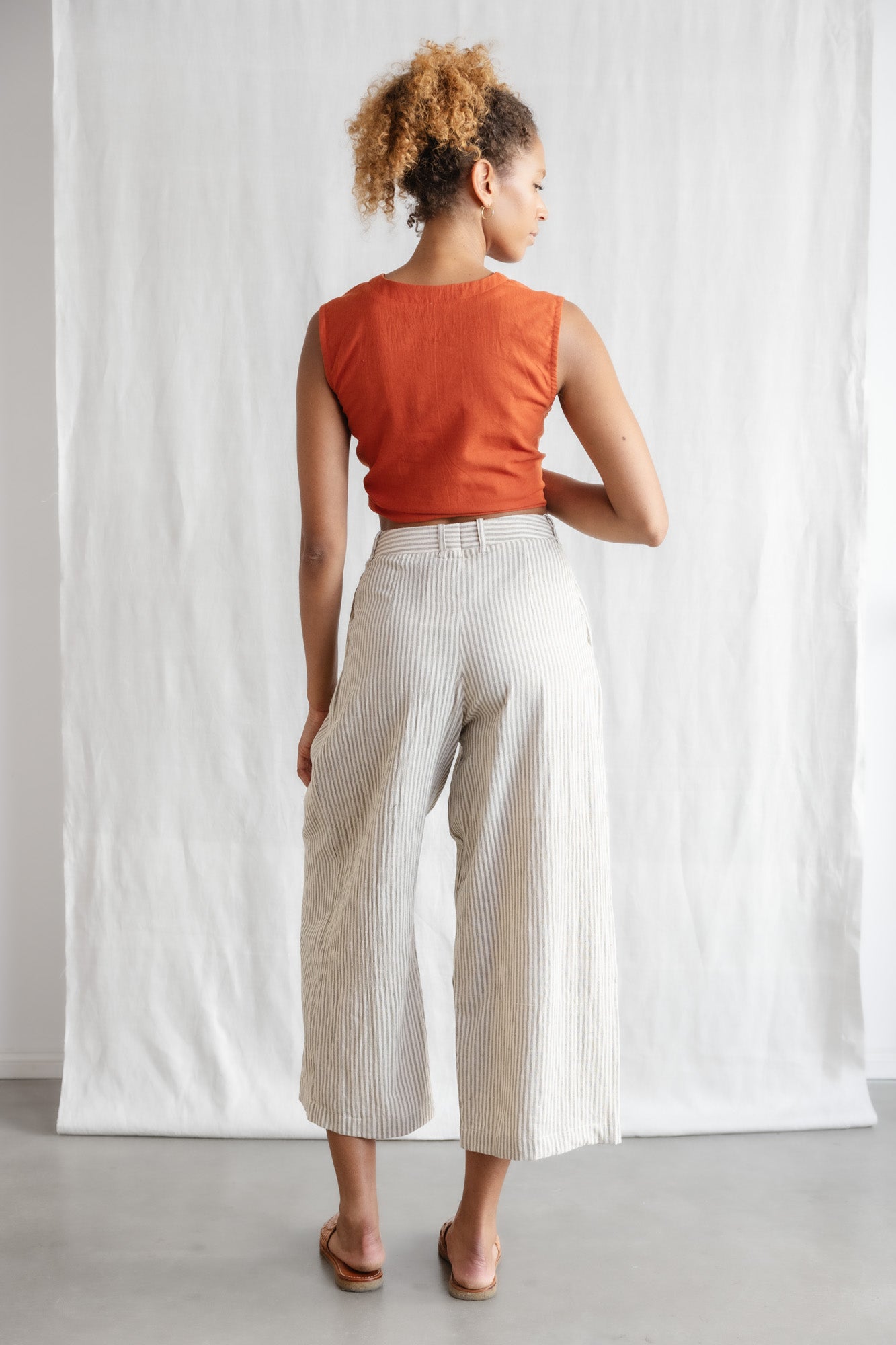 Baumwoll Culotte Awasi Grau-Weiß