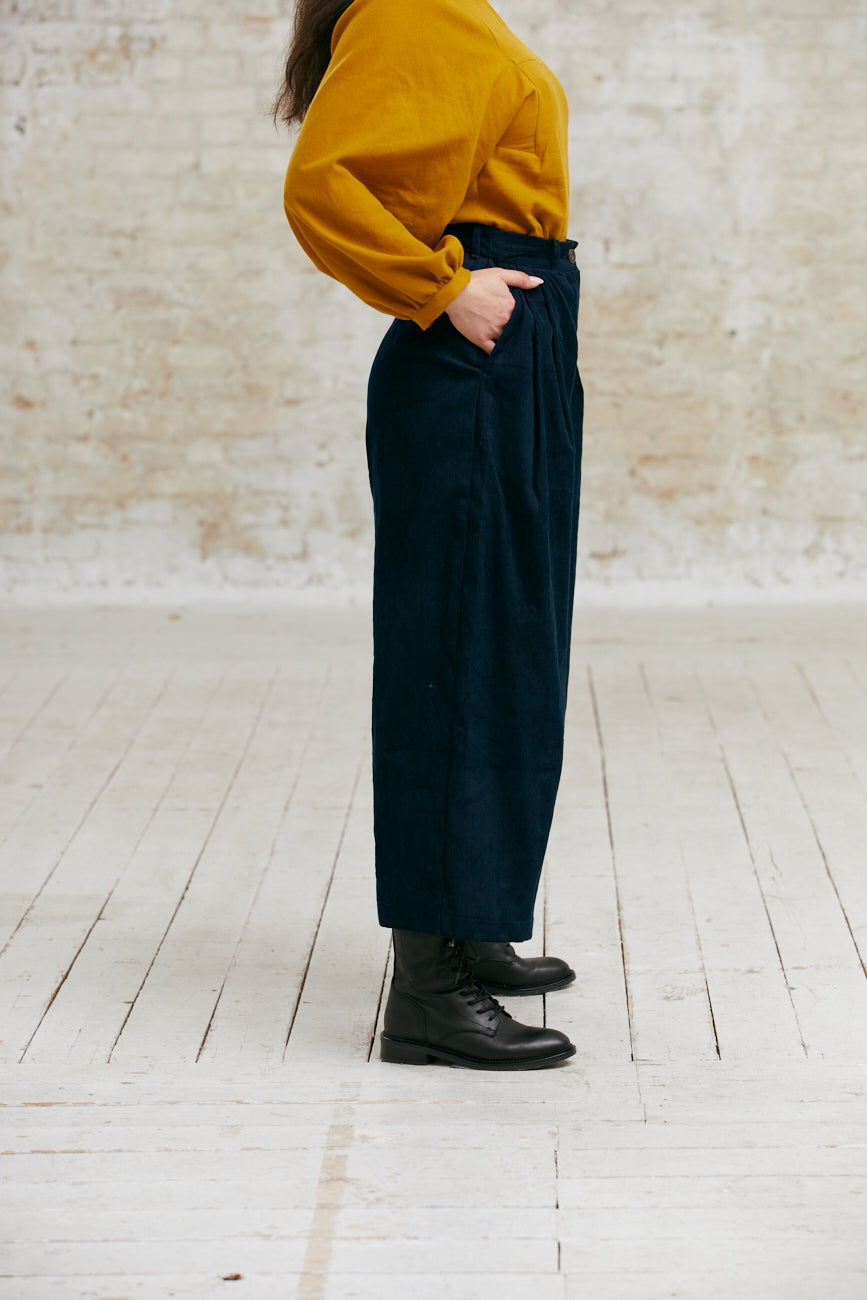 Organic Cotton Corduroy Culotte Awa Night Blue