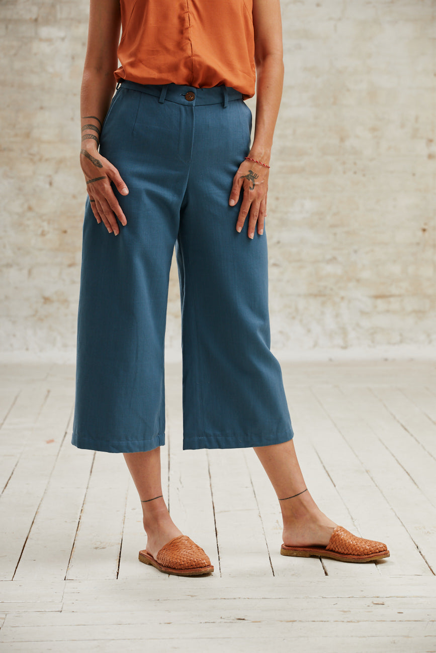 Organic Cotton Culotte Hema Ocean