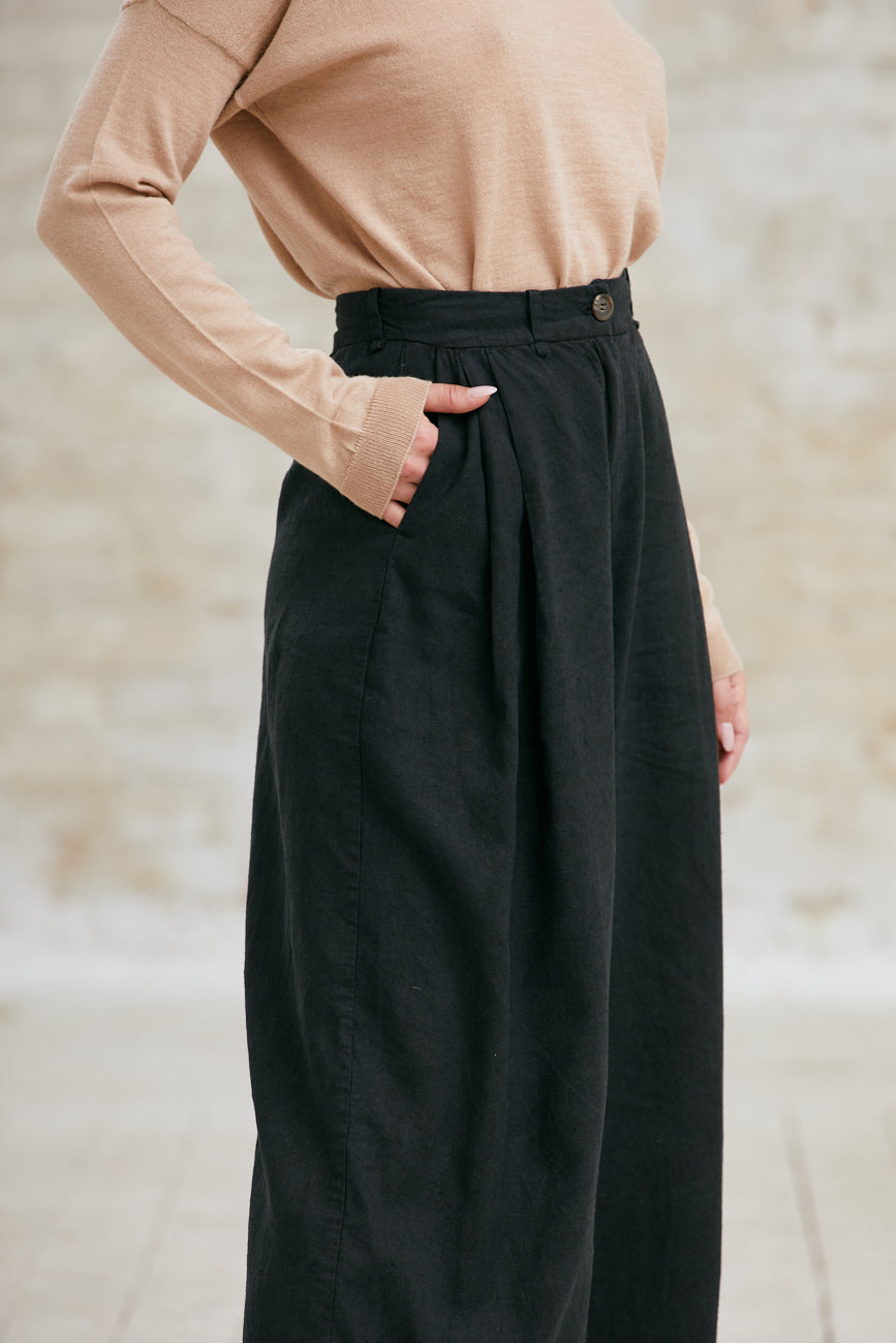 Hemp/Tencel Culotte Awa Black