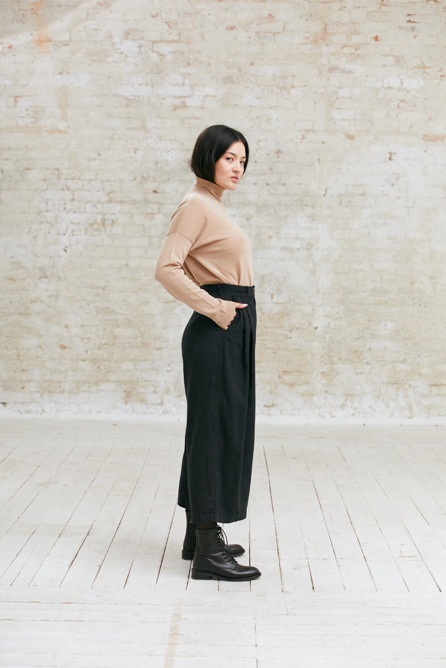 Hemp/Tencel Culotte Awa Black