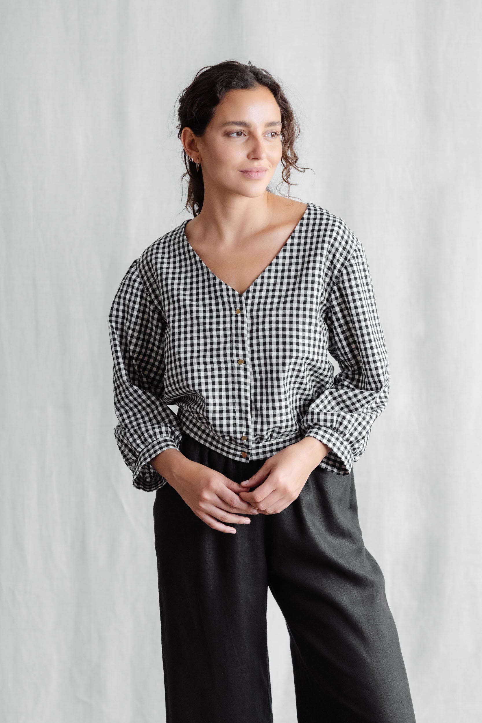 Organic Cotton Blouse Sahay Checked