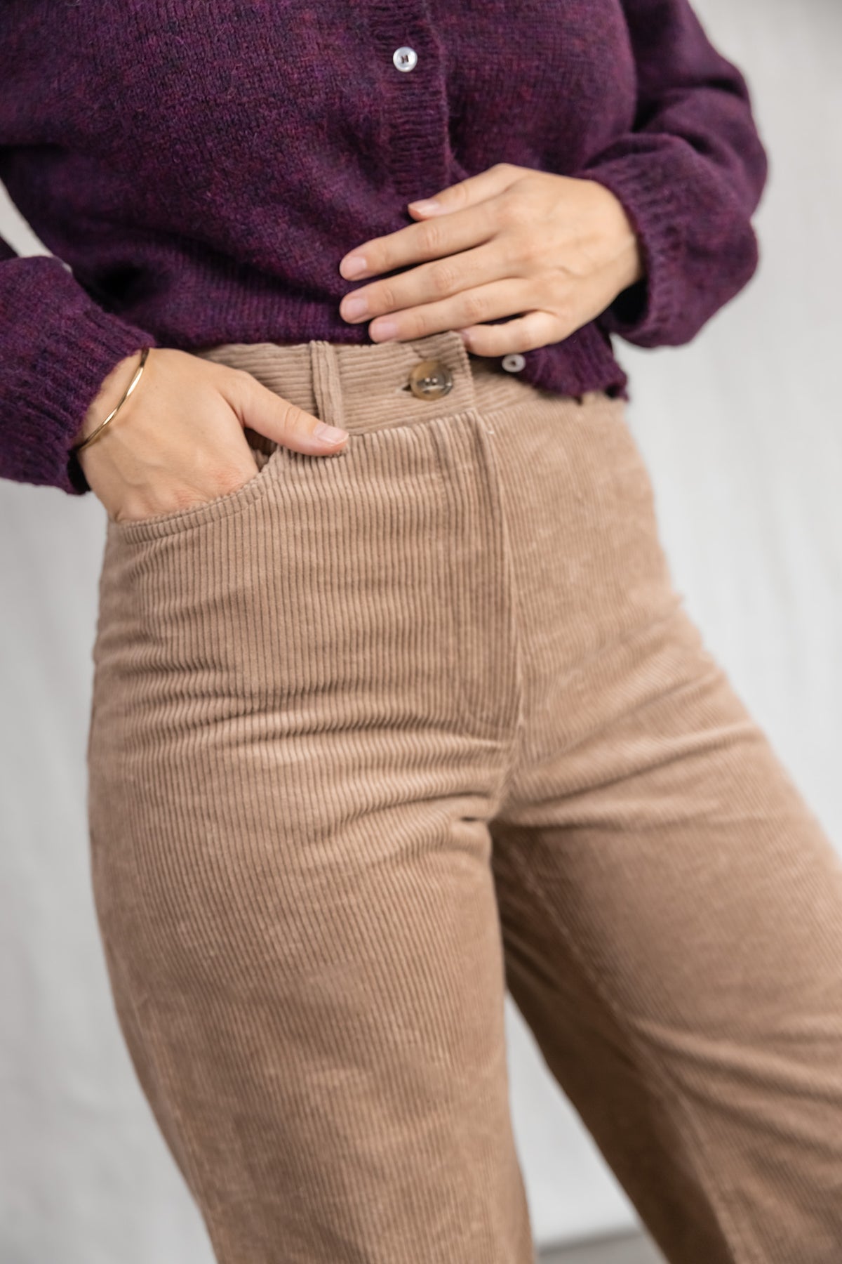 Baumwollcord Hose Tushar Cappuccino