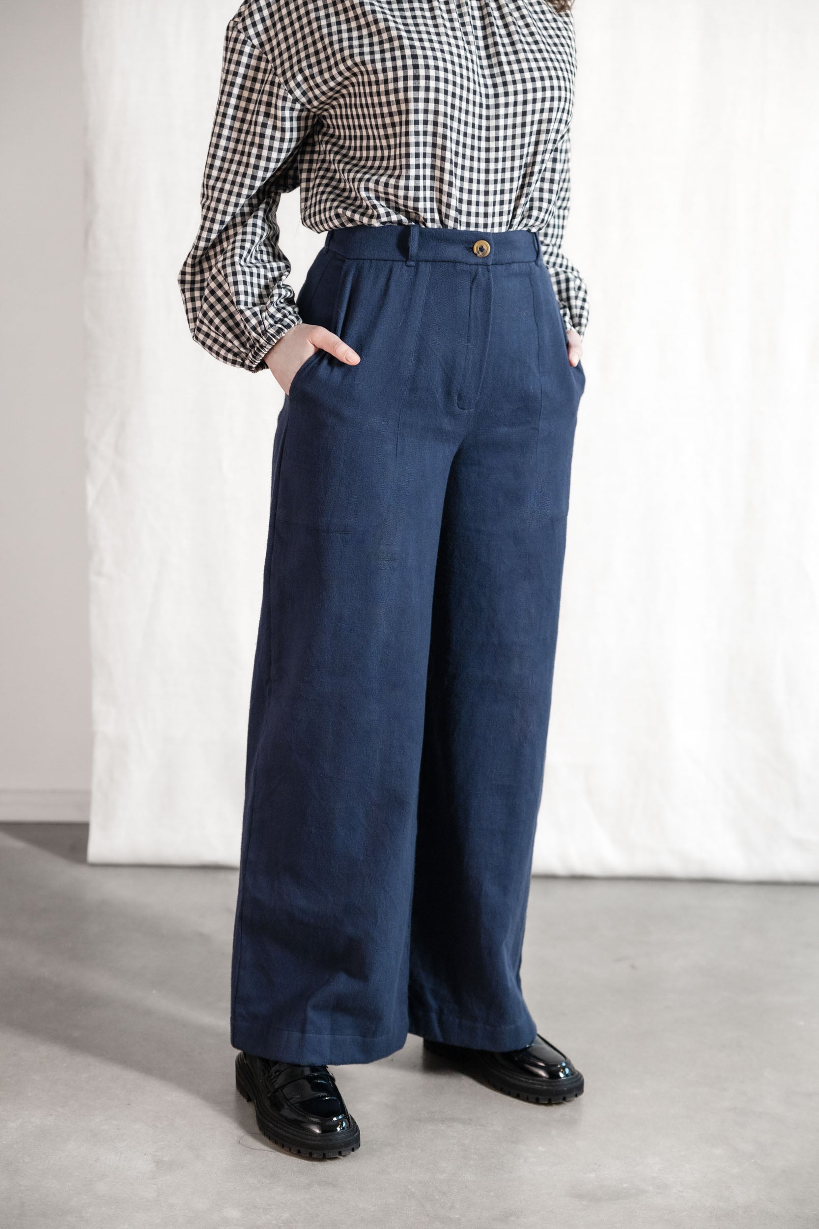 Bio-Baumwoll Hose Santosh Grau-Blau