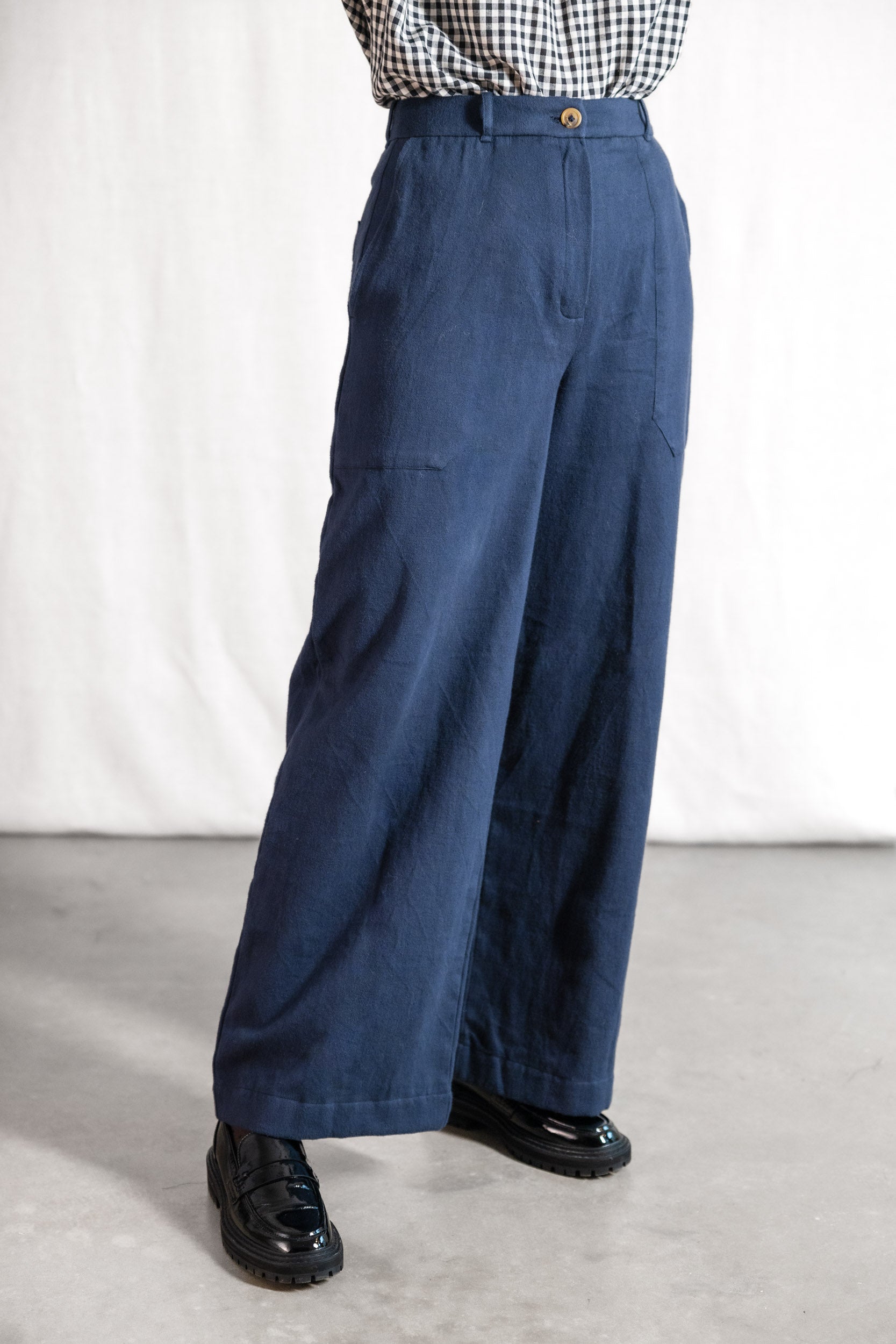Bio-Baumwoll Hose Santosh Grau-Blau
