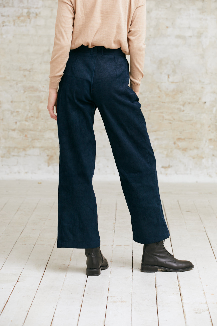 Organic Cotton Corduroy Pants Suhrutam Midnight Blue