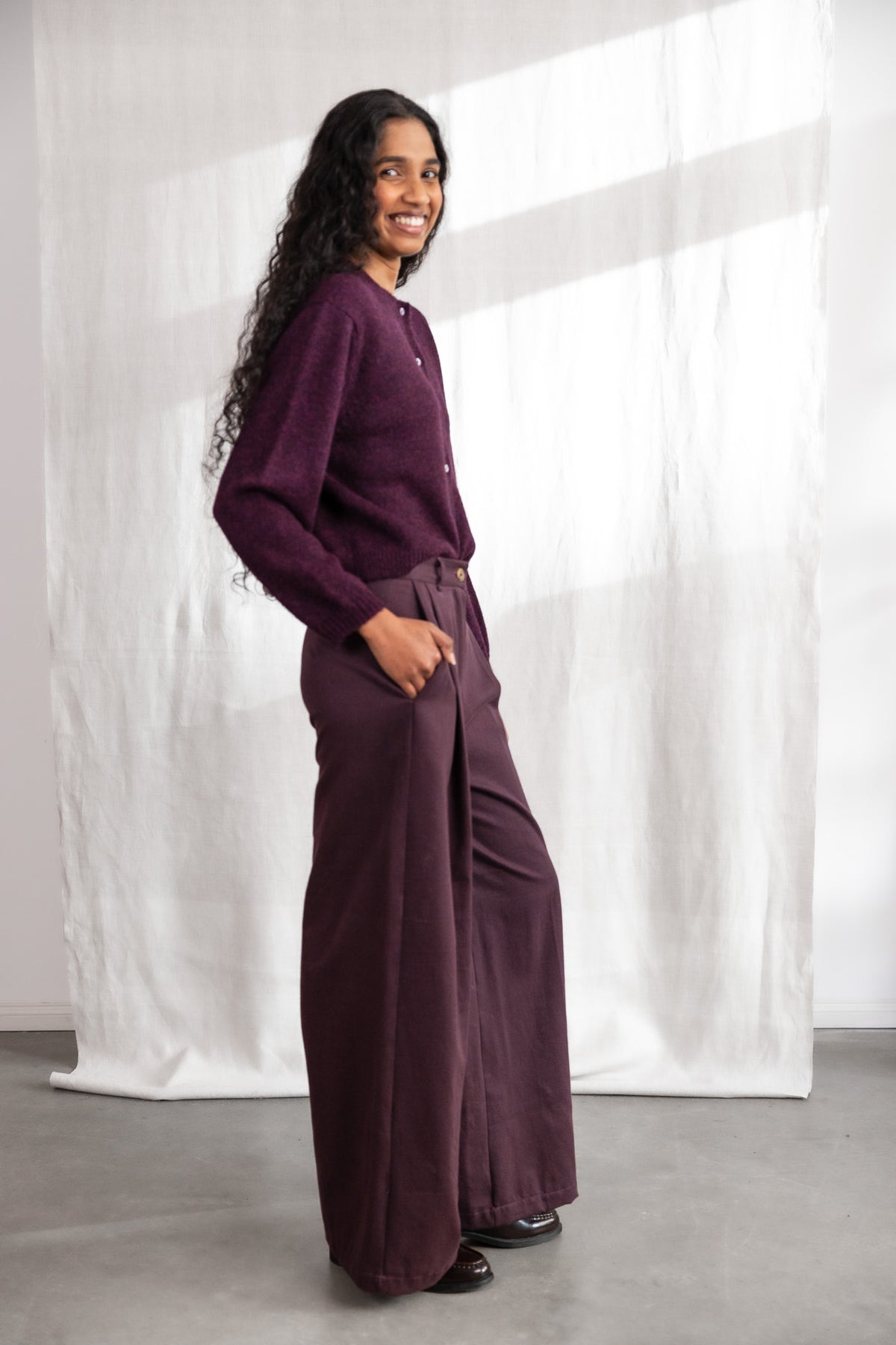Bio-Baumwoll Hose Anaar Aubergine