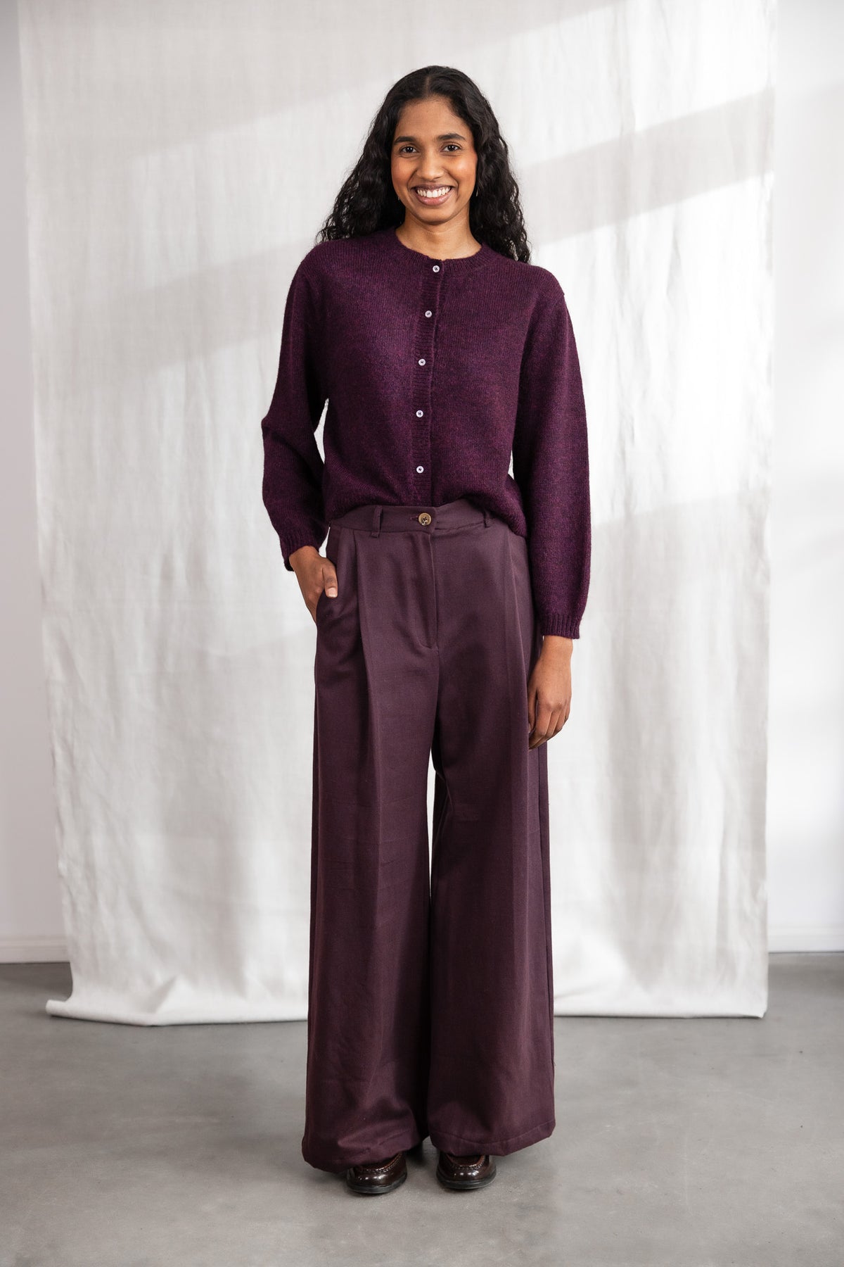 Bio-Baumwoll Hose Anaar Aubergine