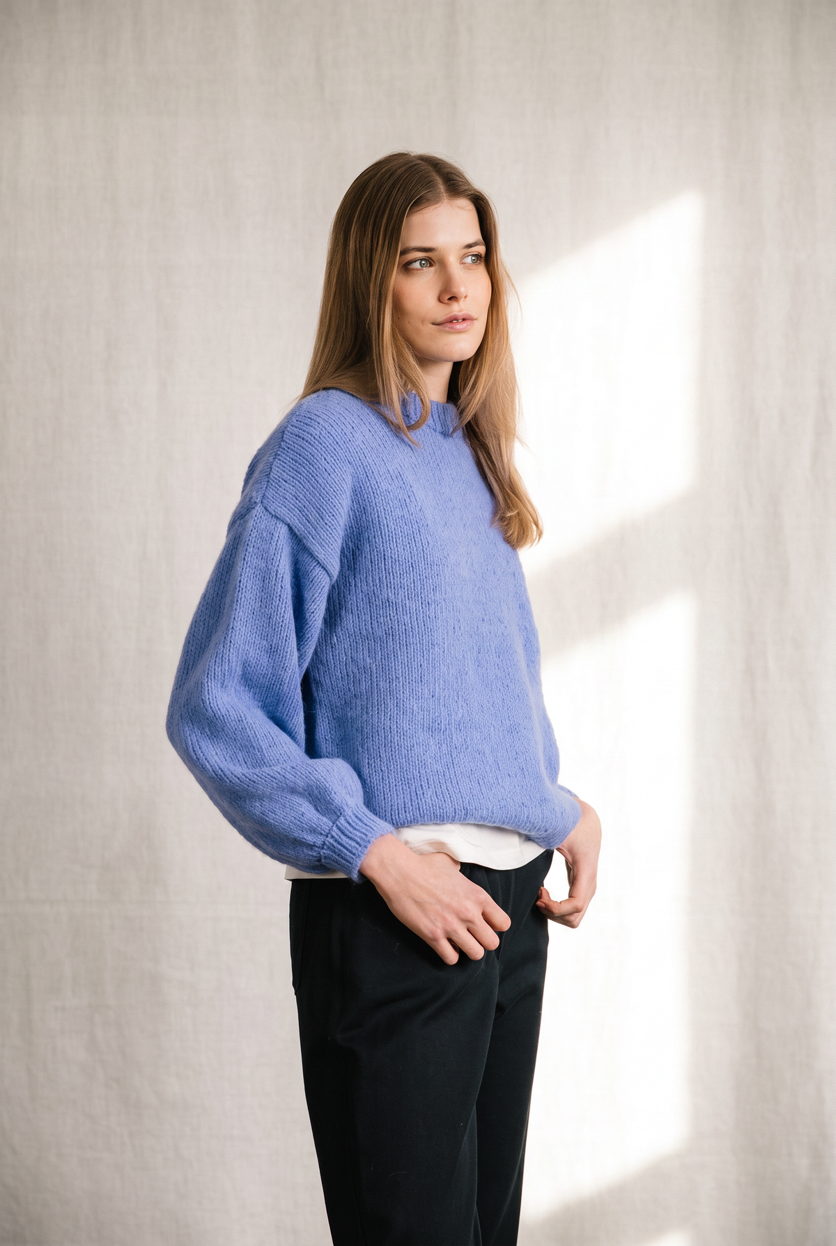 Baby Alpaca Knitted Sweater Lupuna Azure