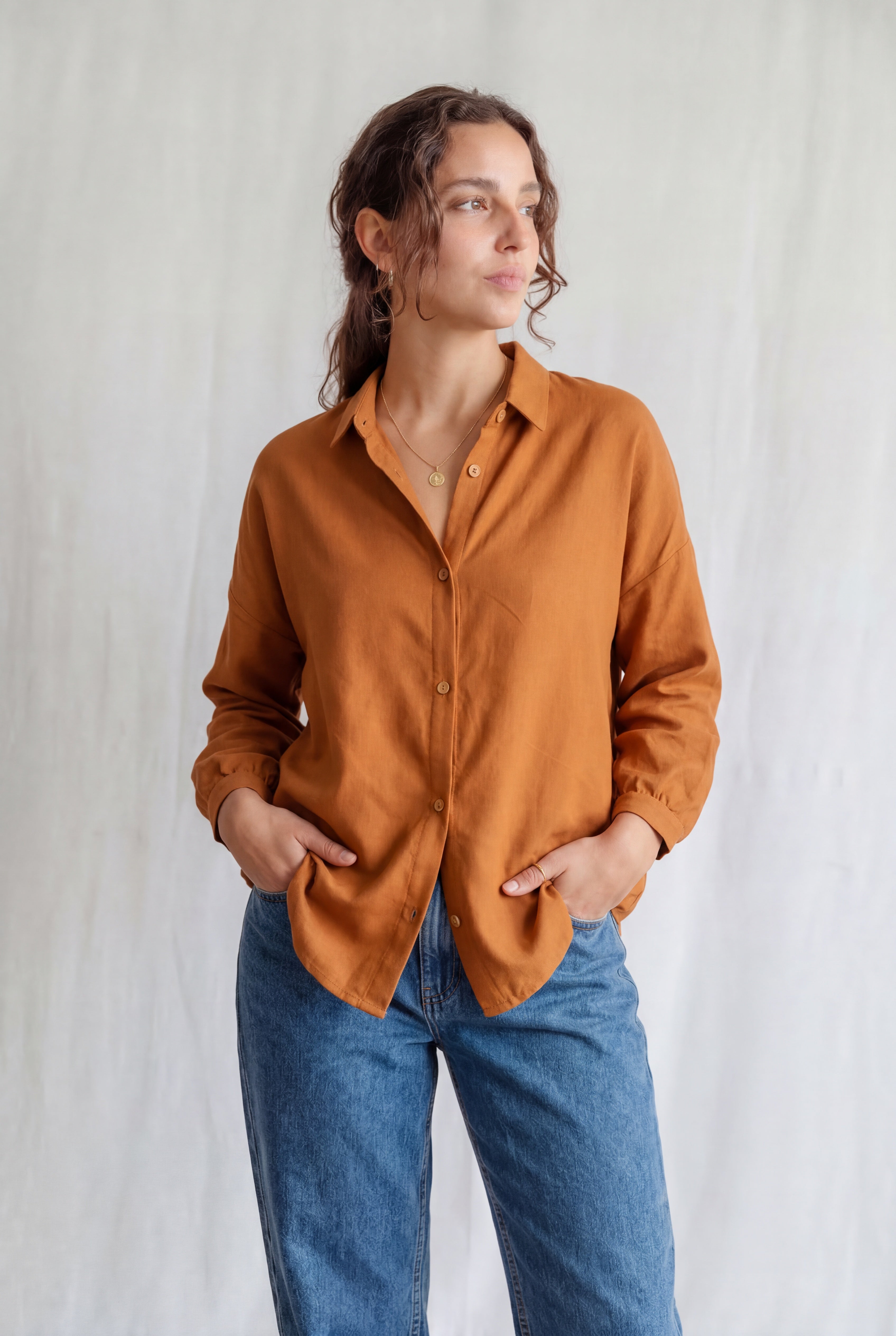 Cotton Blouse Mayank Hazelnut