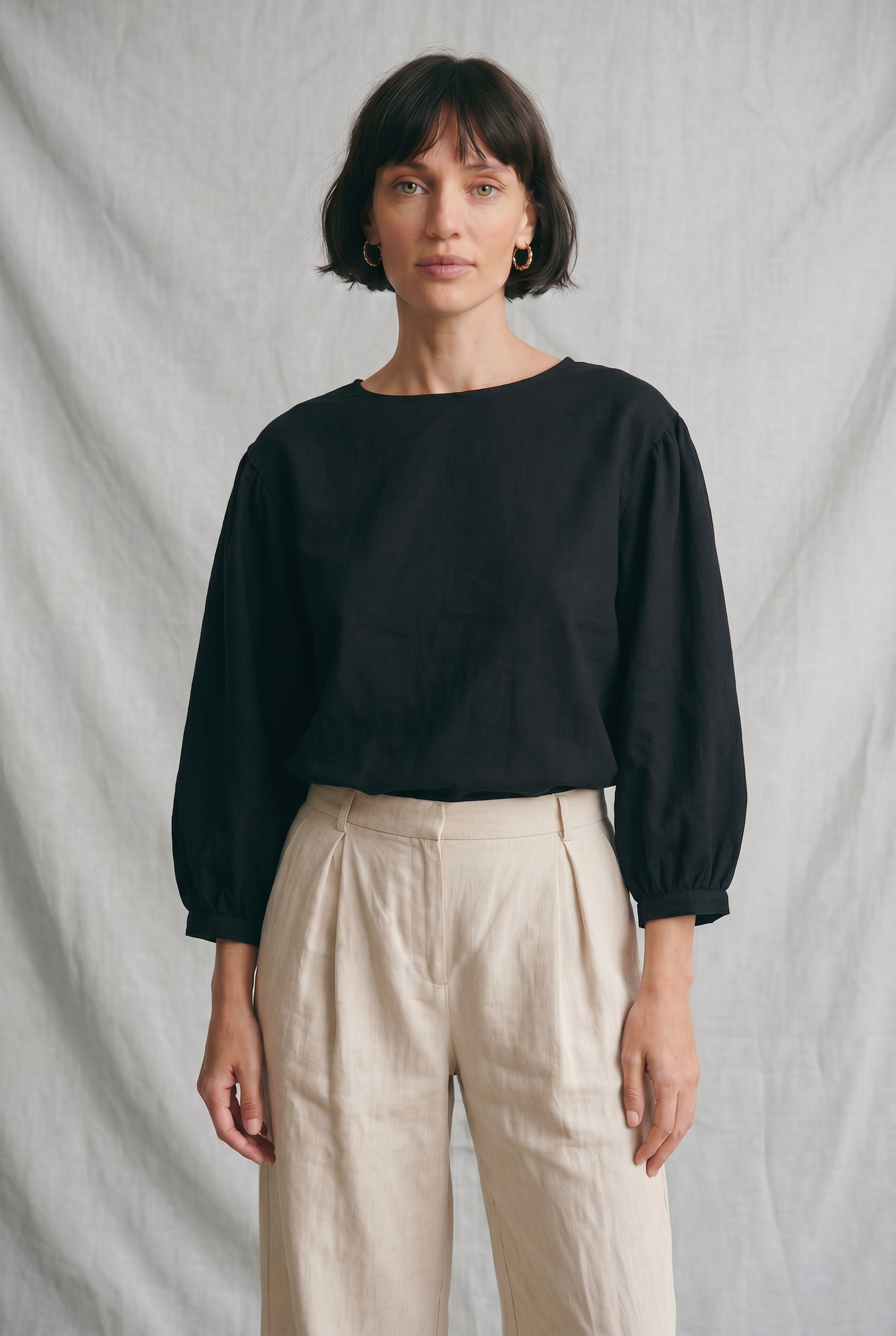 Organic Cotton Blouse Sahay Black
